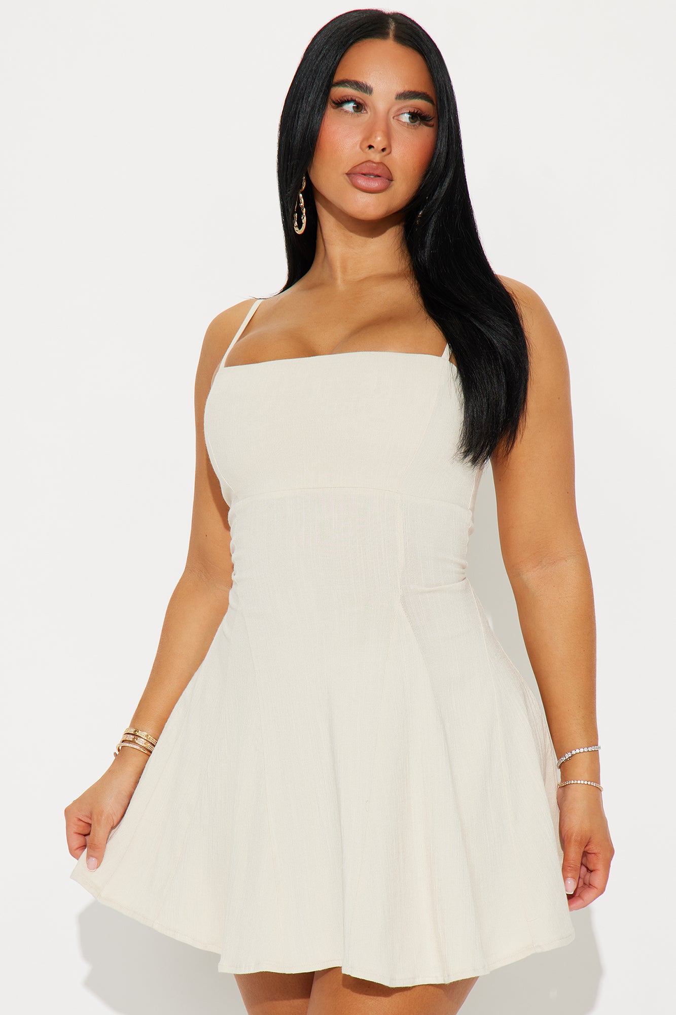 Caliah Stretch Linen Micro Mini Dress