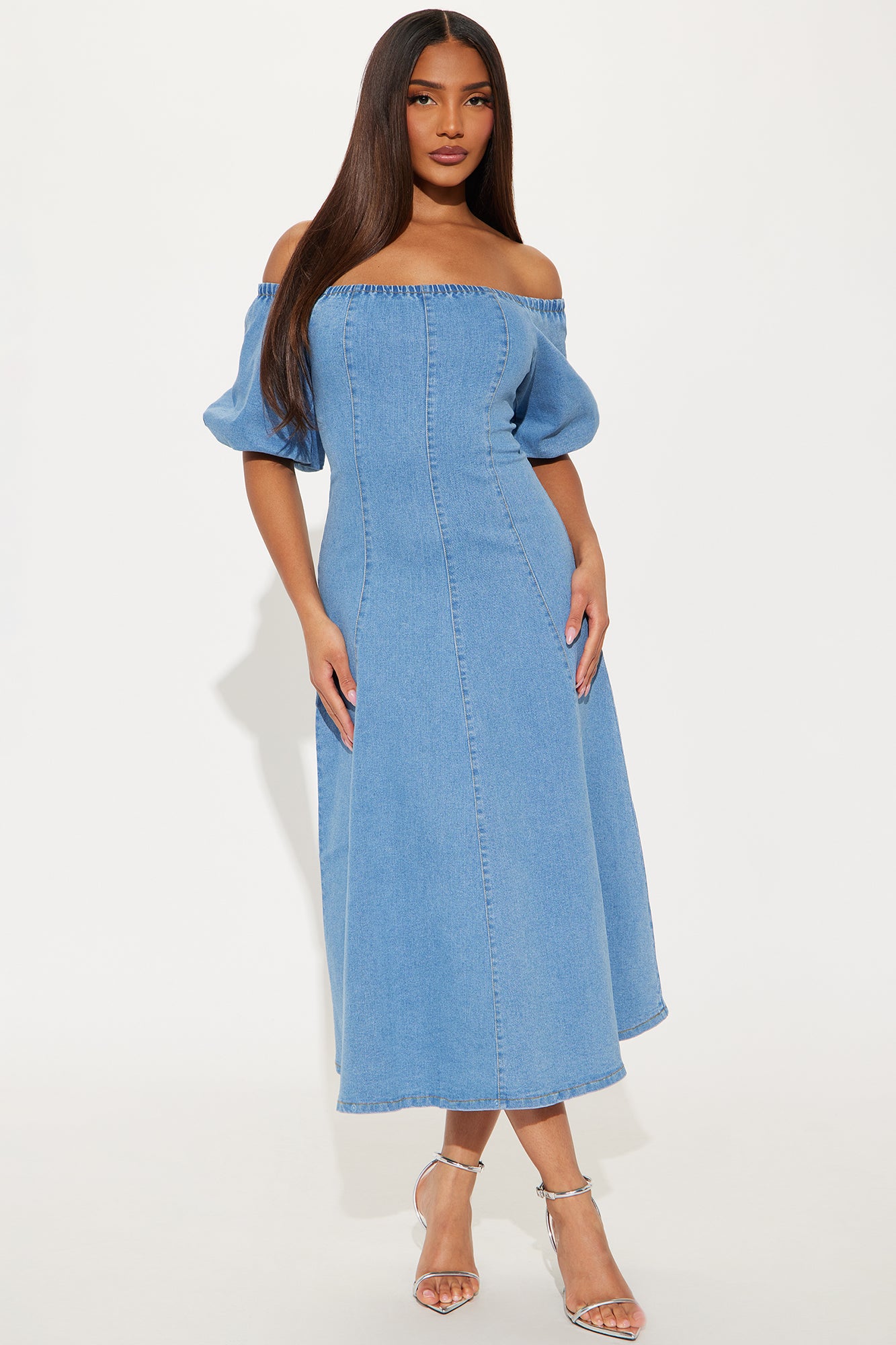 Meet At The Vineyard Denim Midi Dress