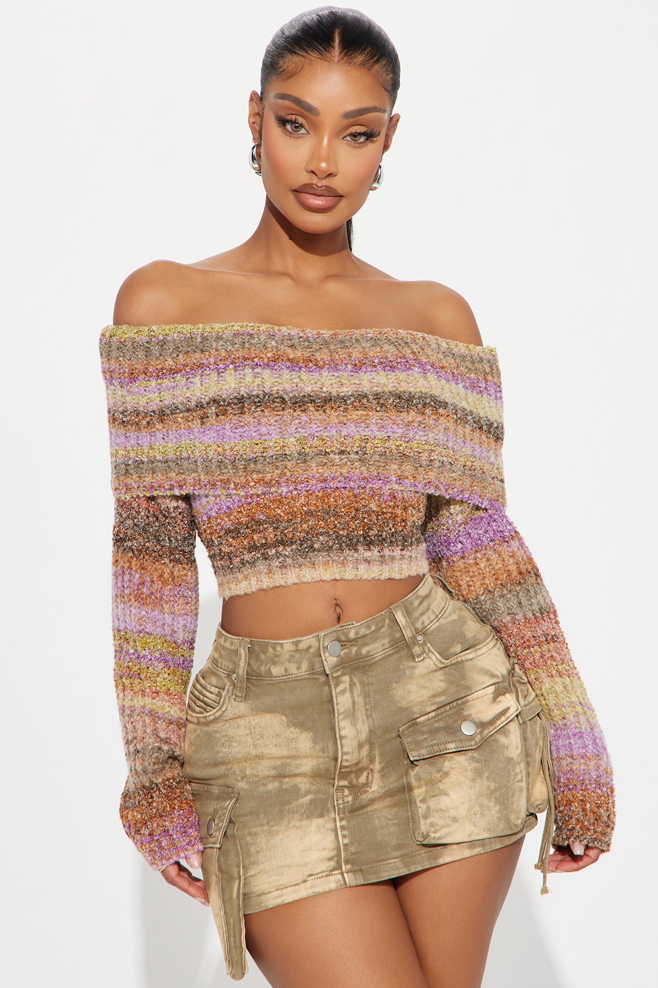 Autumn Leaves Off Shoulder Sweater