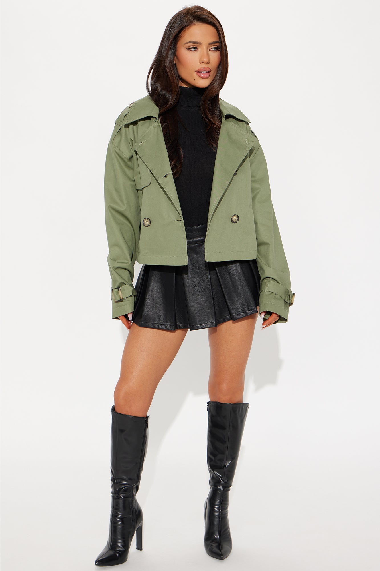 Windy City Cropped Trench Coat