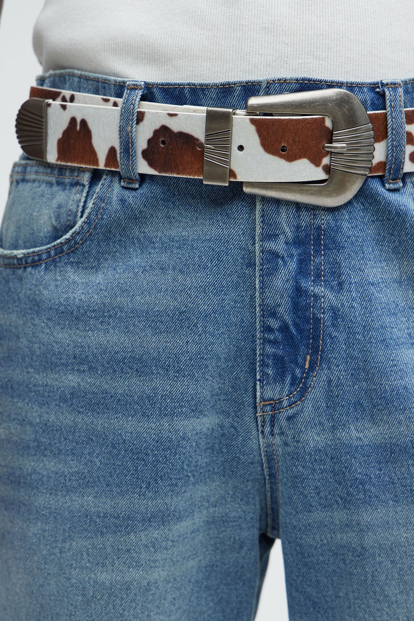 Faux Cowhide Belt