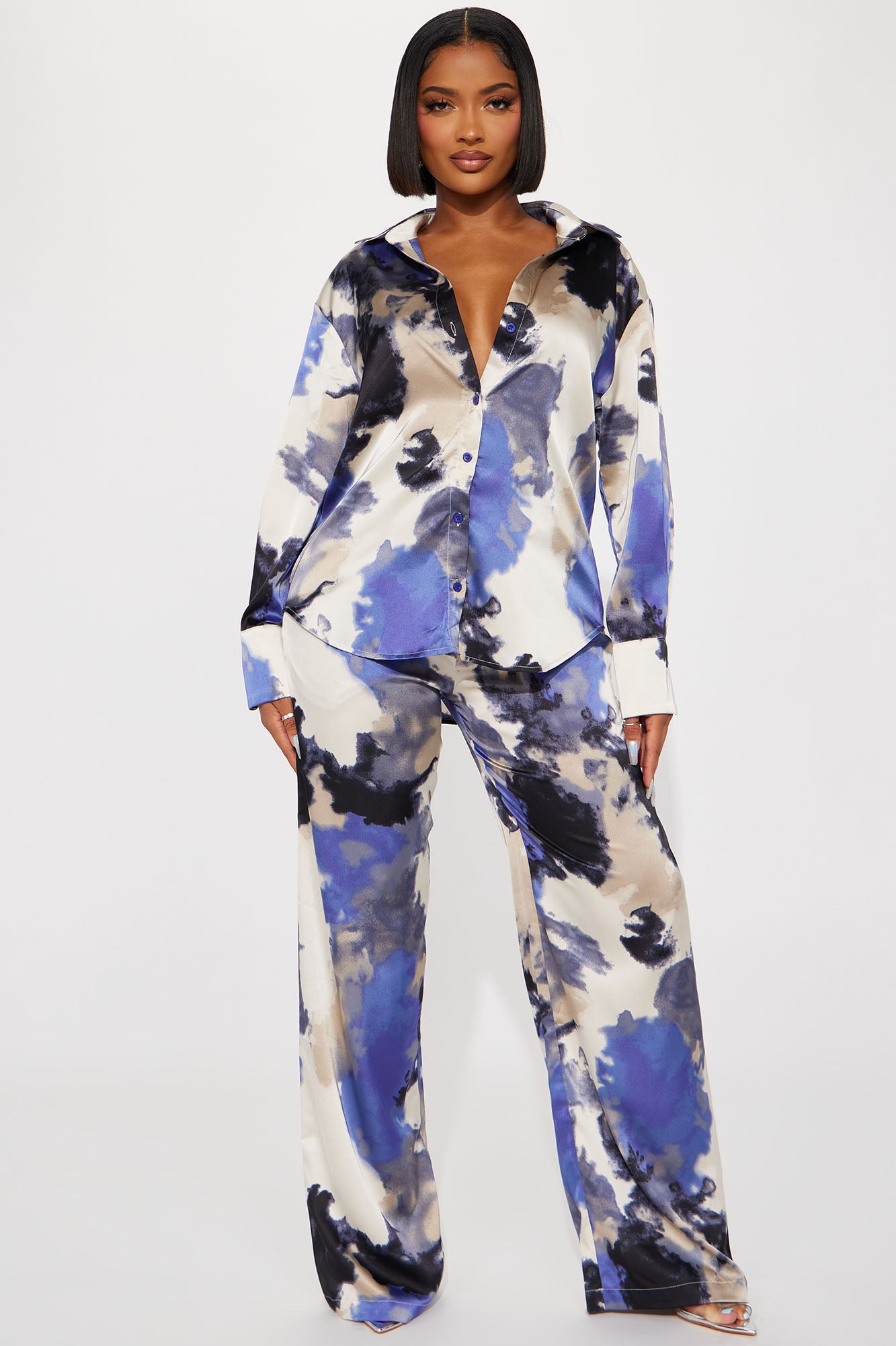 Christina Satin Pant Set