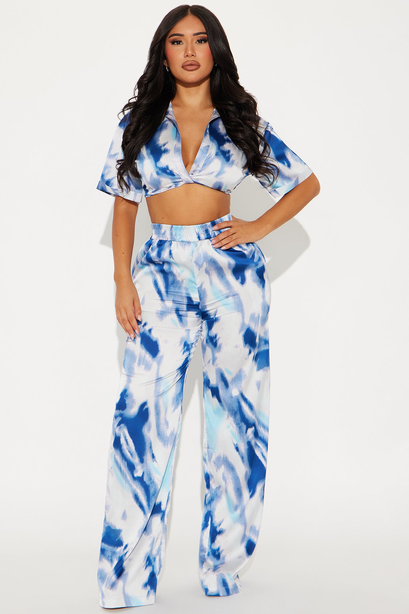 Klarissa Tie Dye Satin Pant Set