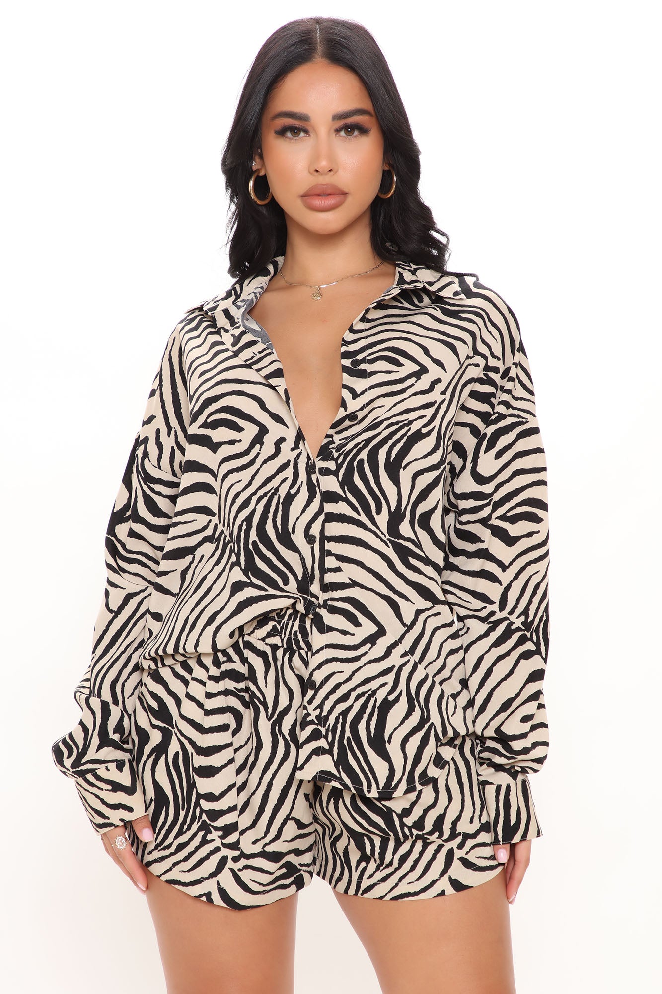 She's A Beast Zebra Short Set