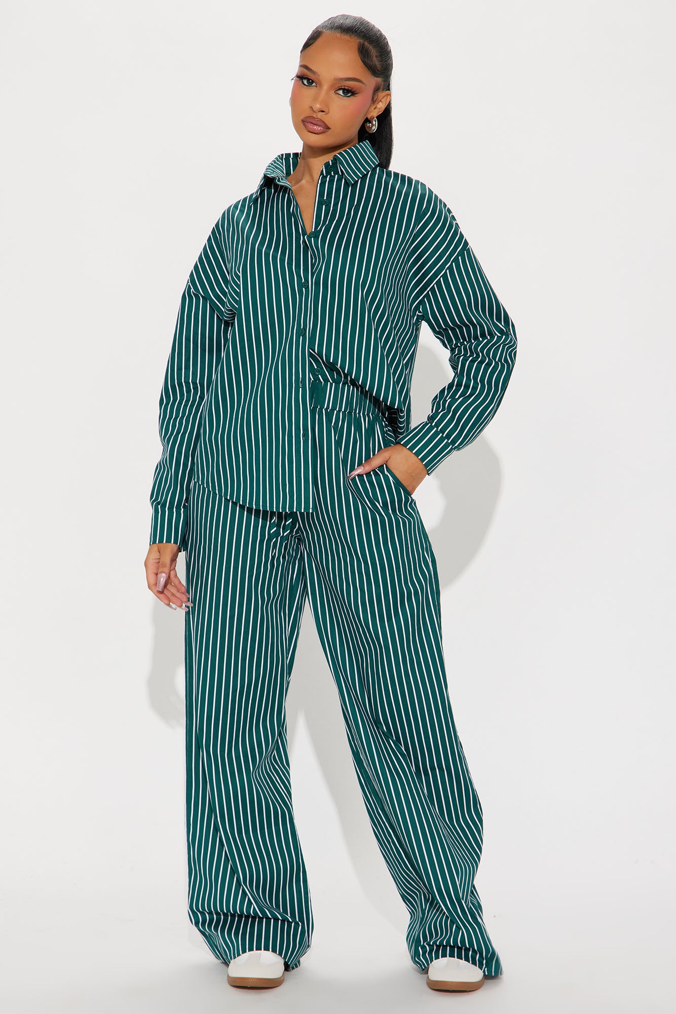 Sara Striped Wide Leg Pant Set
