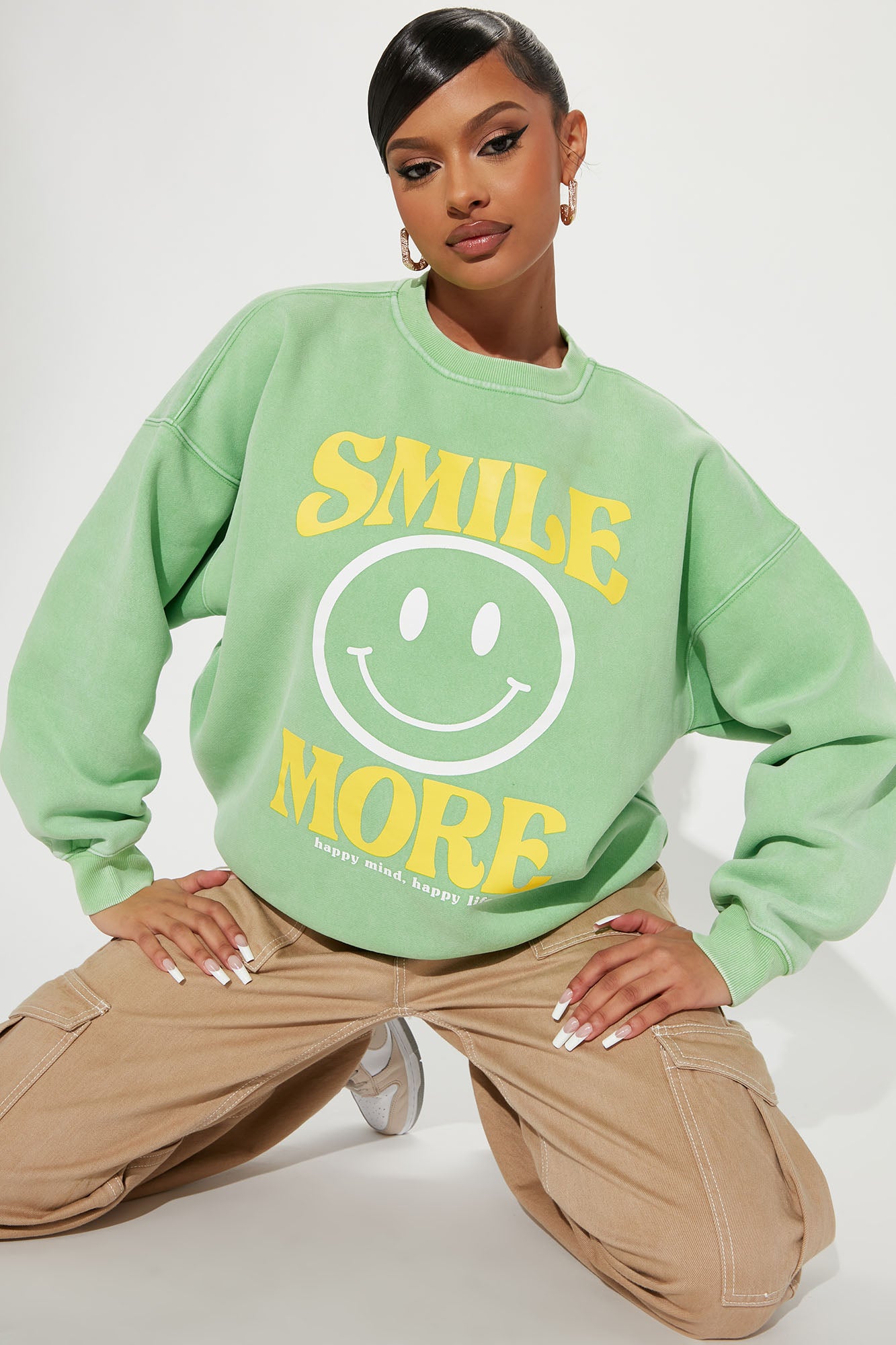 Smile More Washed Sweatshirt