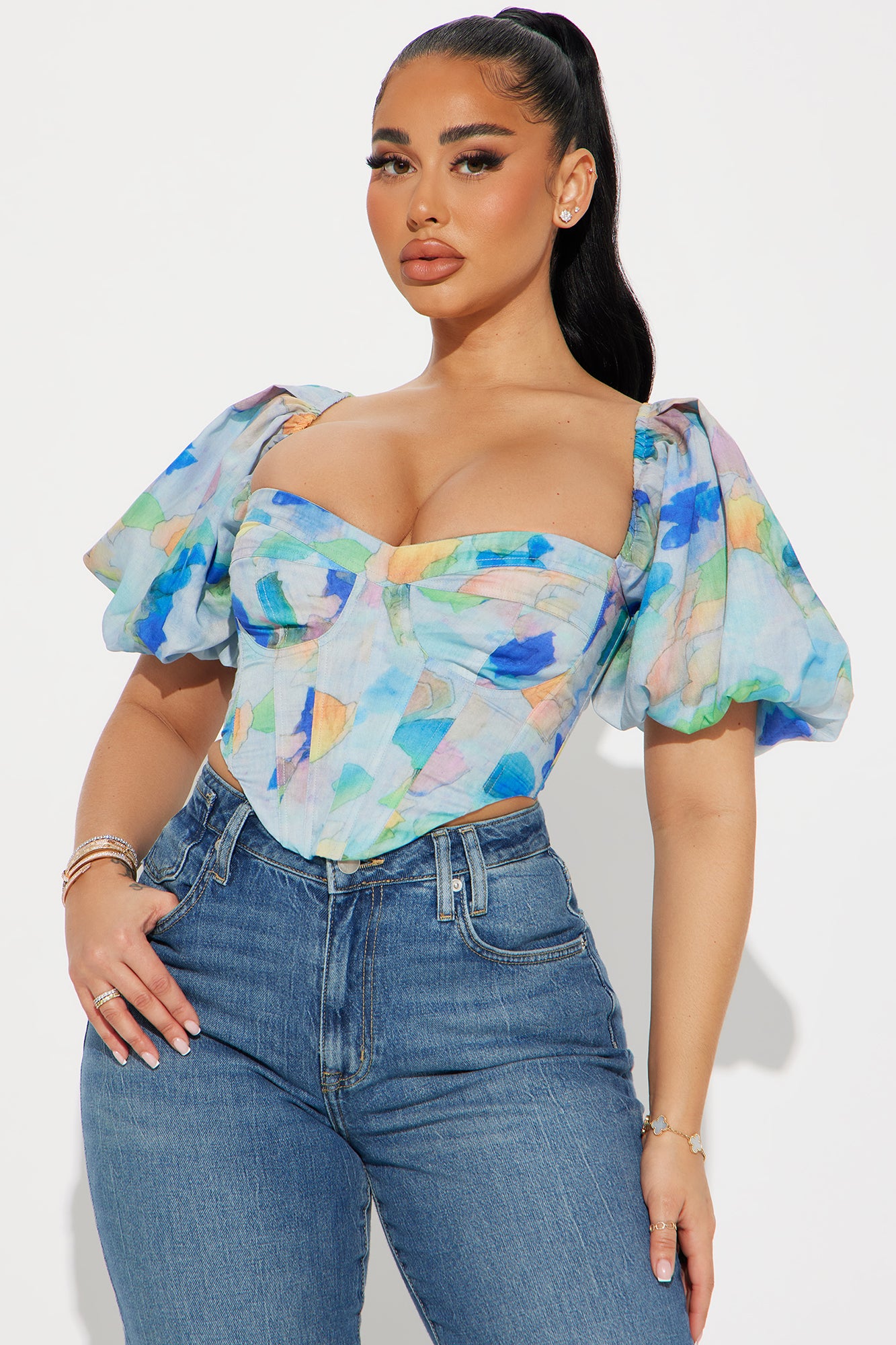 Watercolor Corset Top