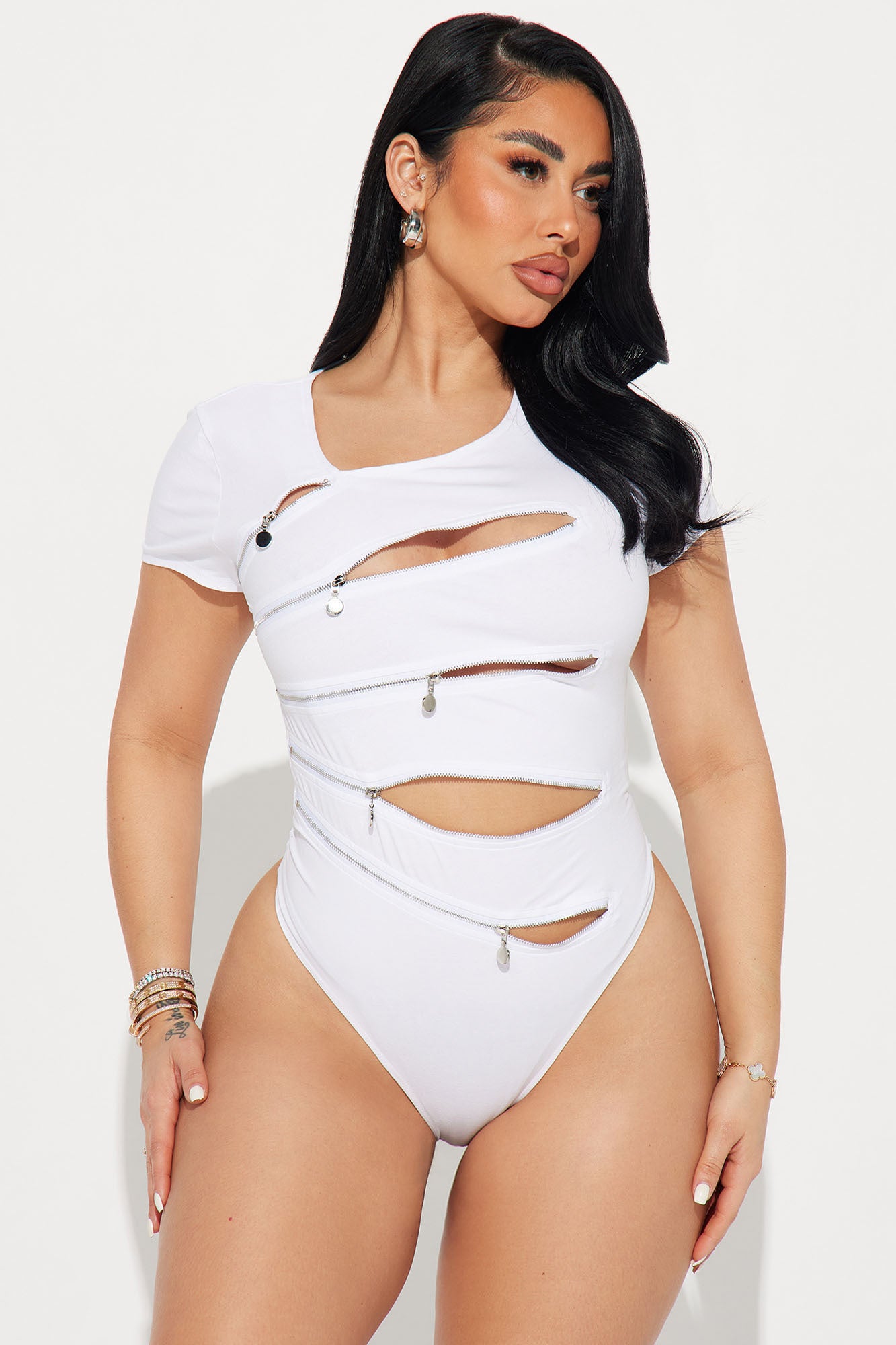 Unveiling Secrets Zipper Bodysuit