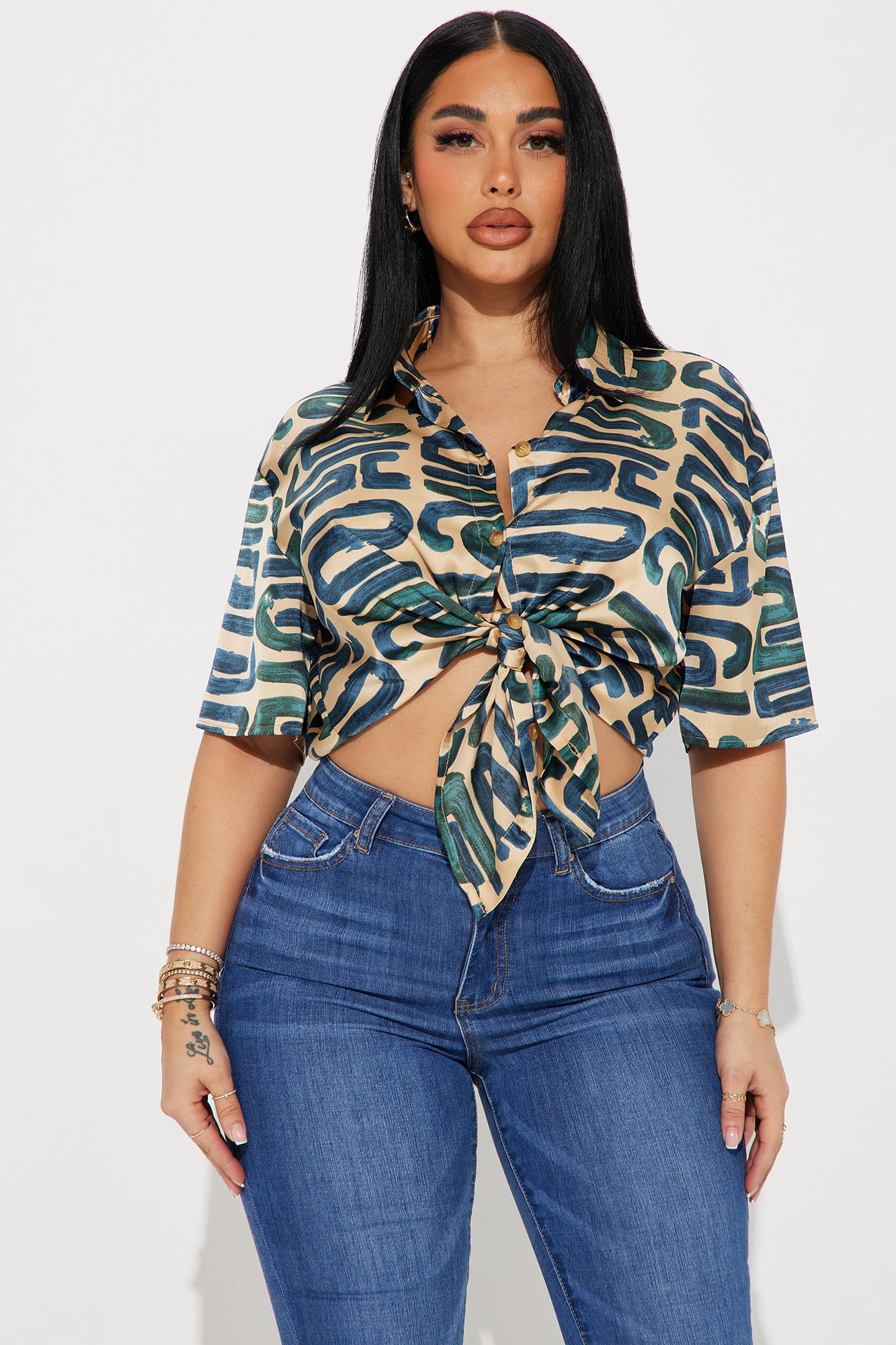 Meet Me Halfway Satin Shirt
