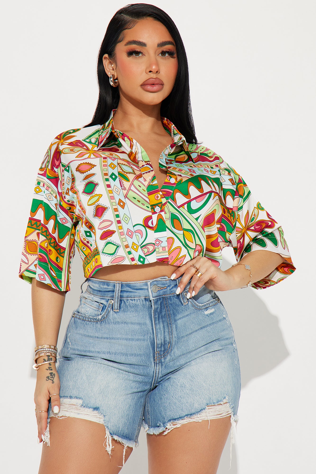 Bringing The Heat Satin Shirt