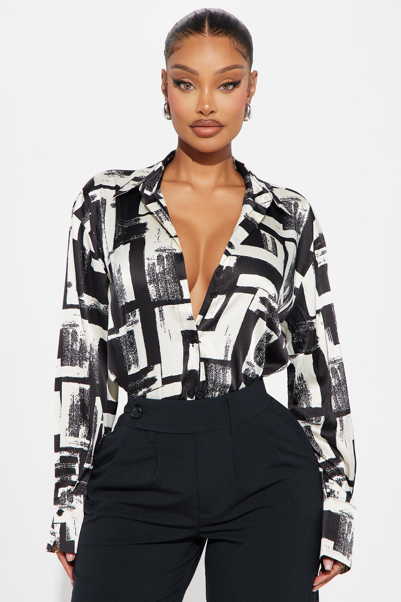 Track Record Satin Printed Shirt