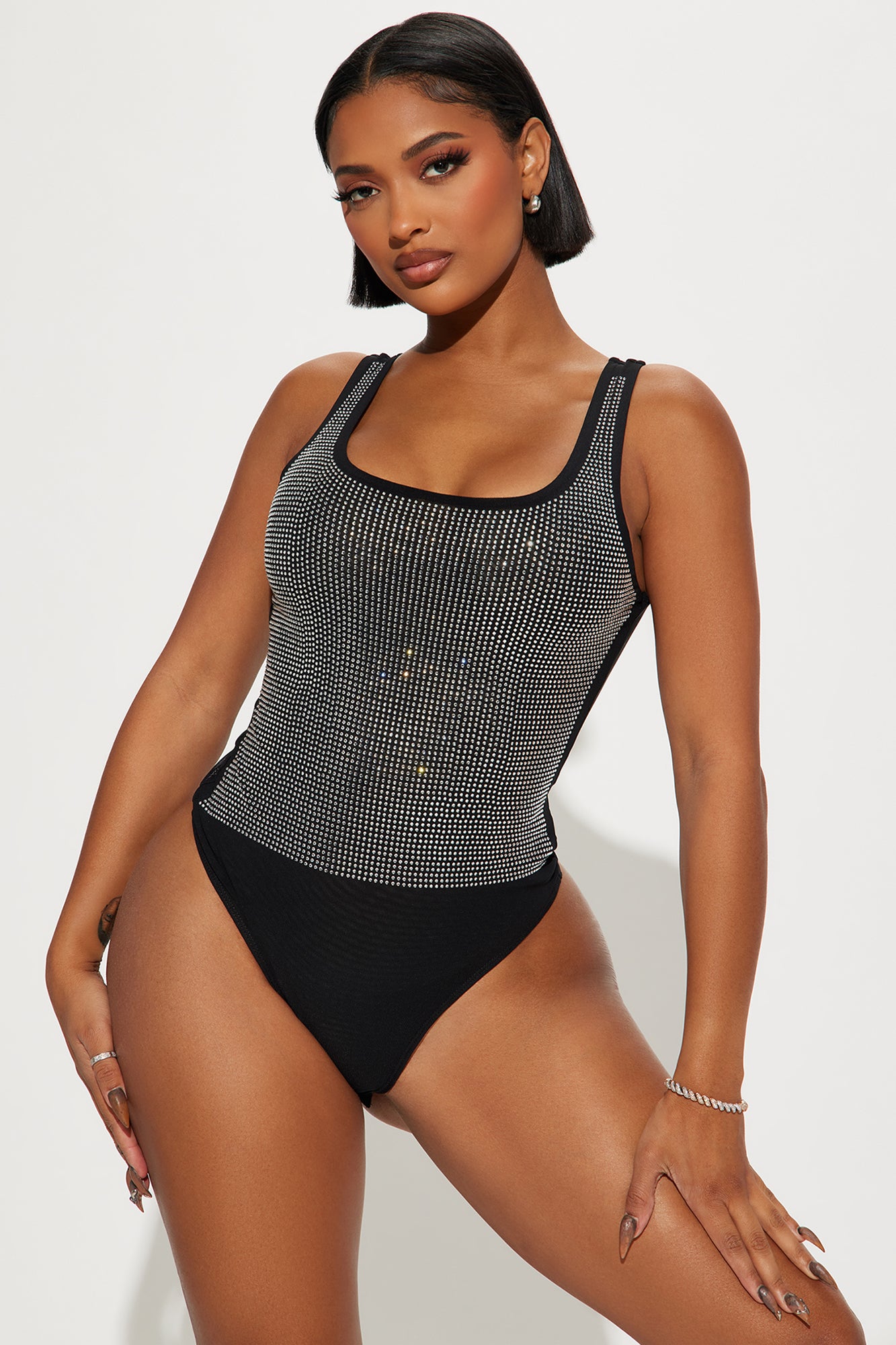 Just For Tonight Rhinestone Bodysuit