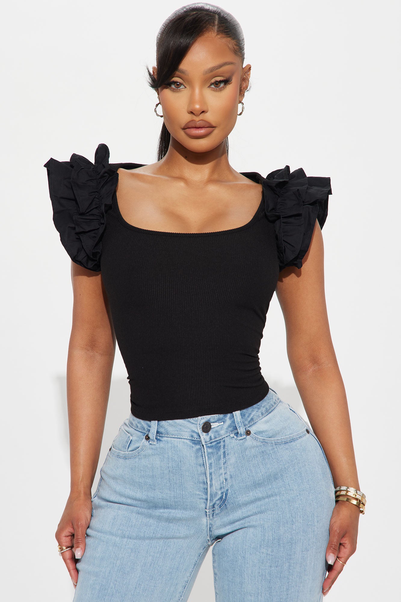 Spring Fling Ruffle Sleeve Top