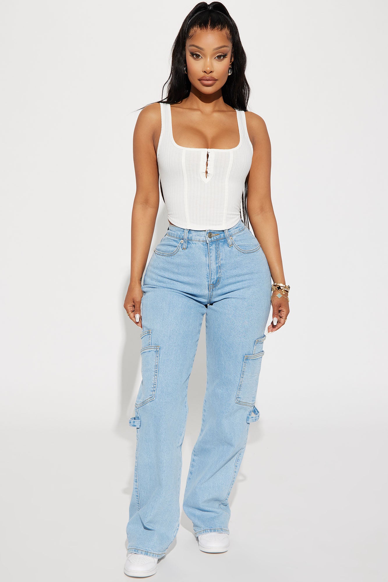 Step By Step Utility Straight Leg Jeans