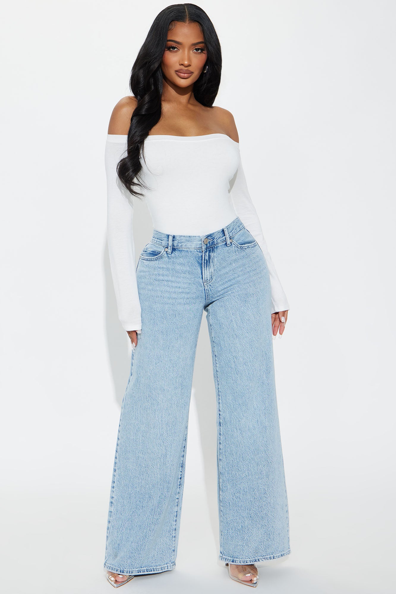 Fawn Low Rise A-Line Wide Leg Jeans
