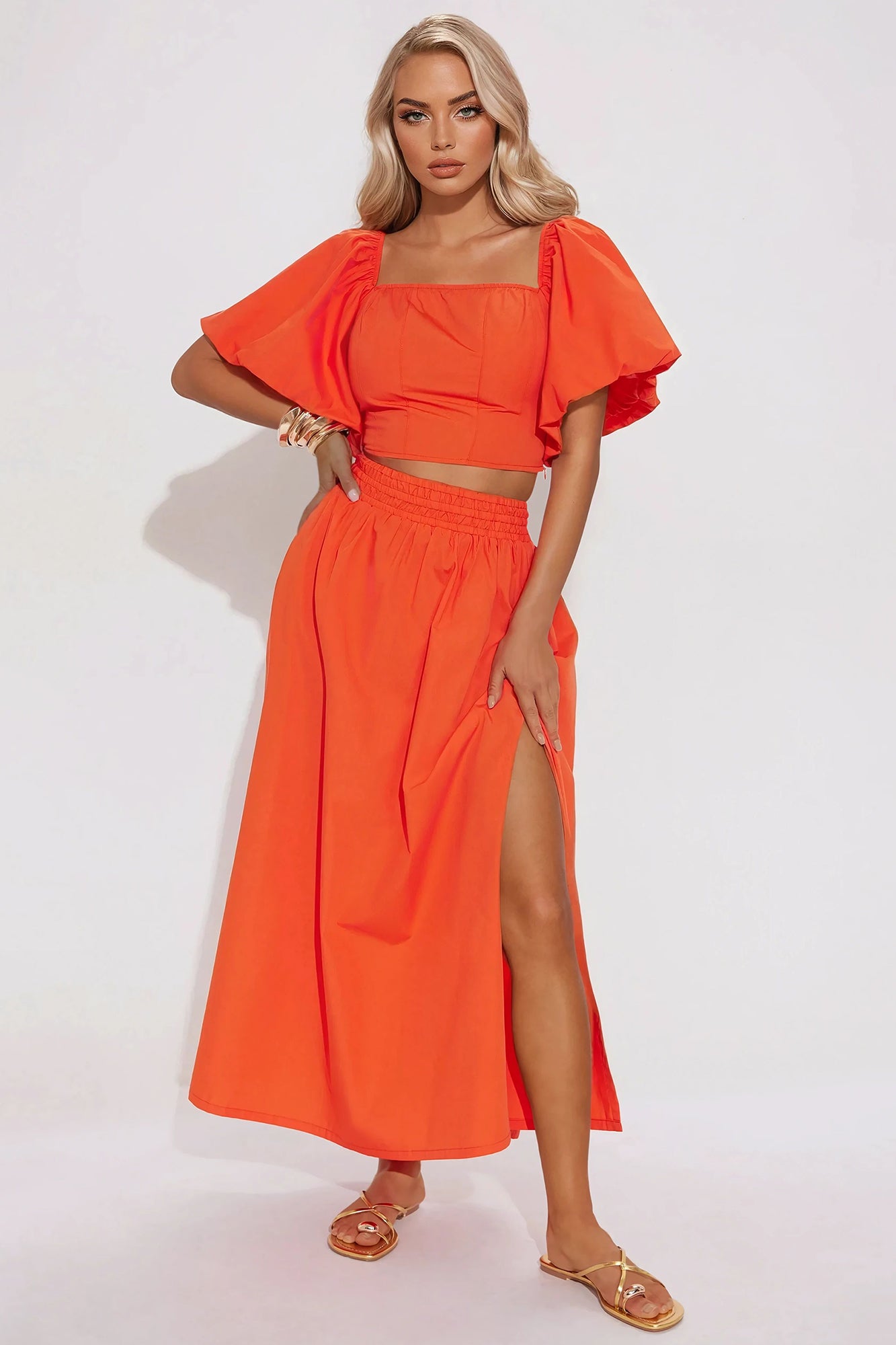 Let's Runaway Together Midi Skirt Set