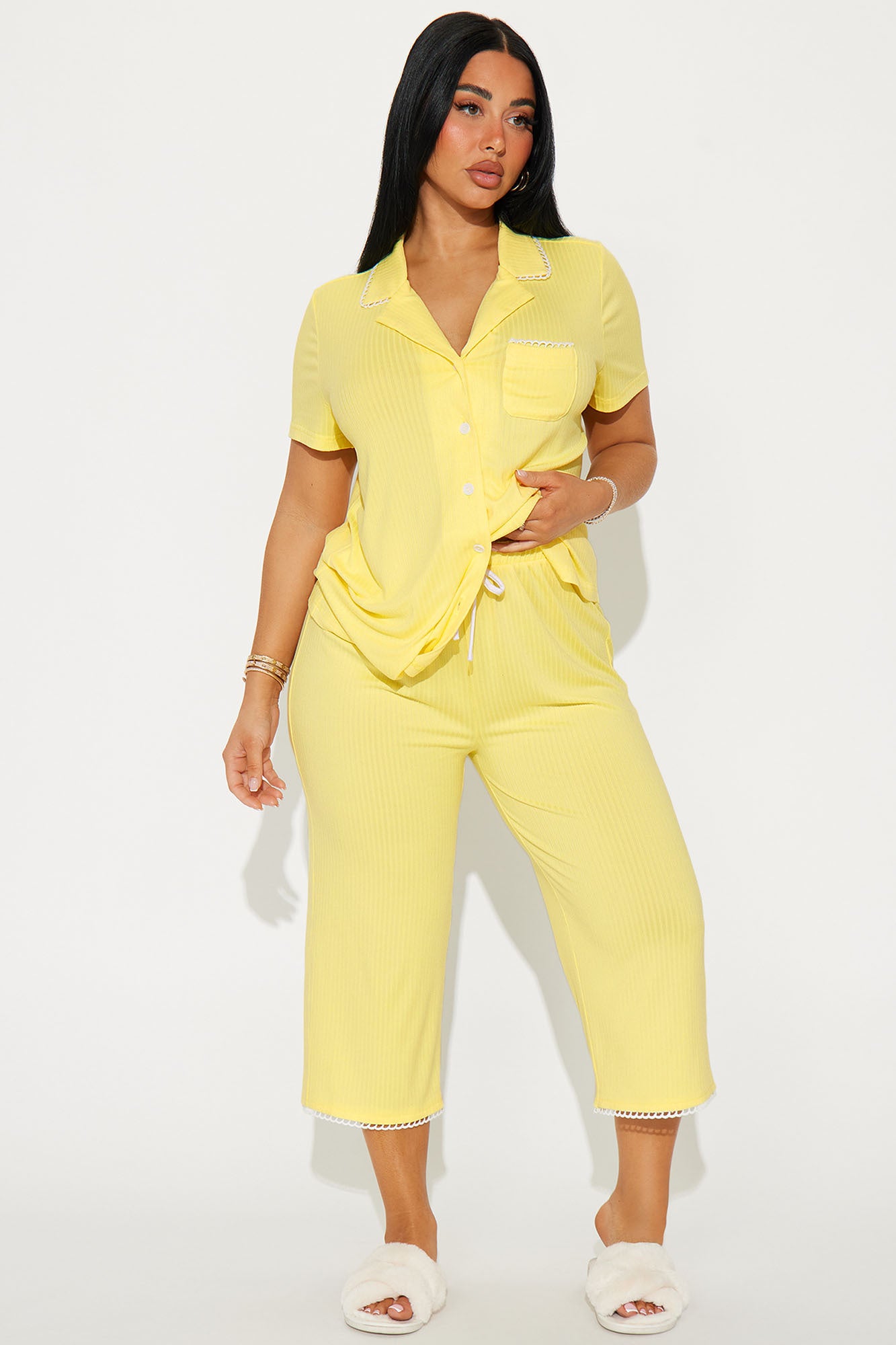 Stay Sleeping Short Sleeve PJ Capri Pant Set
