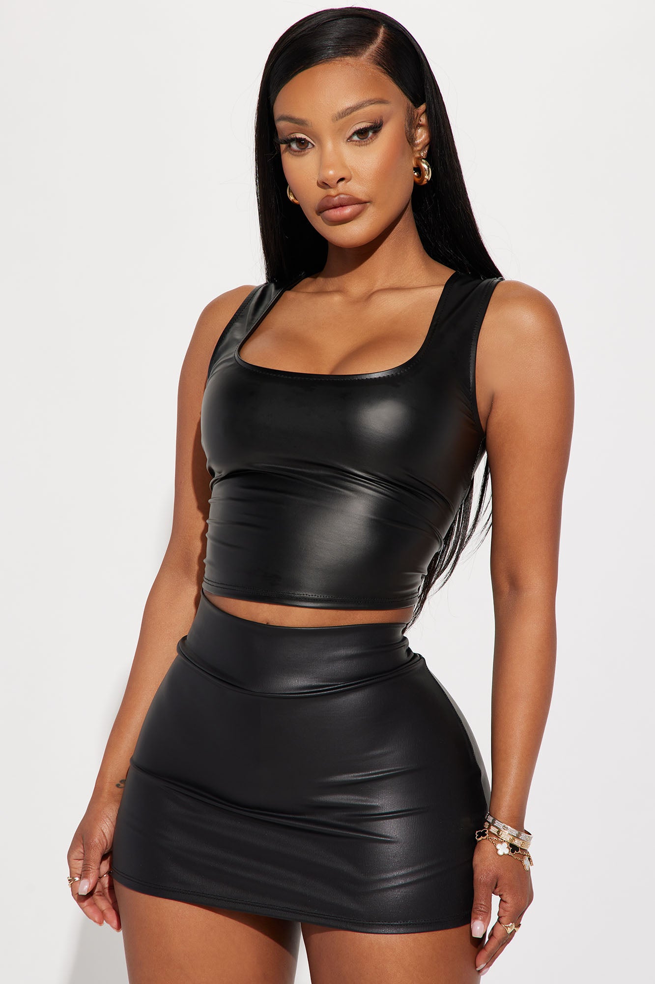 Bad Girl Energy PU Crop Top