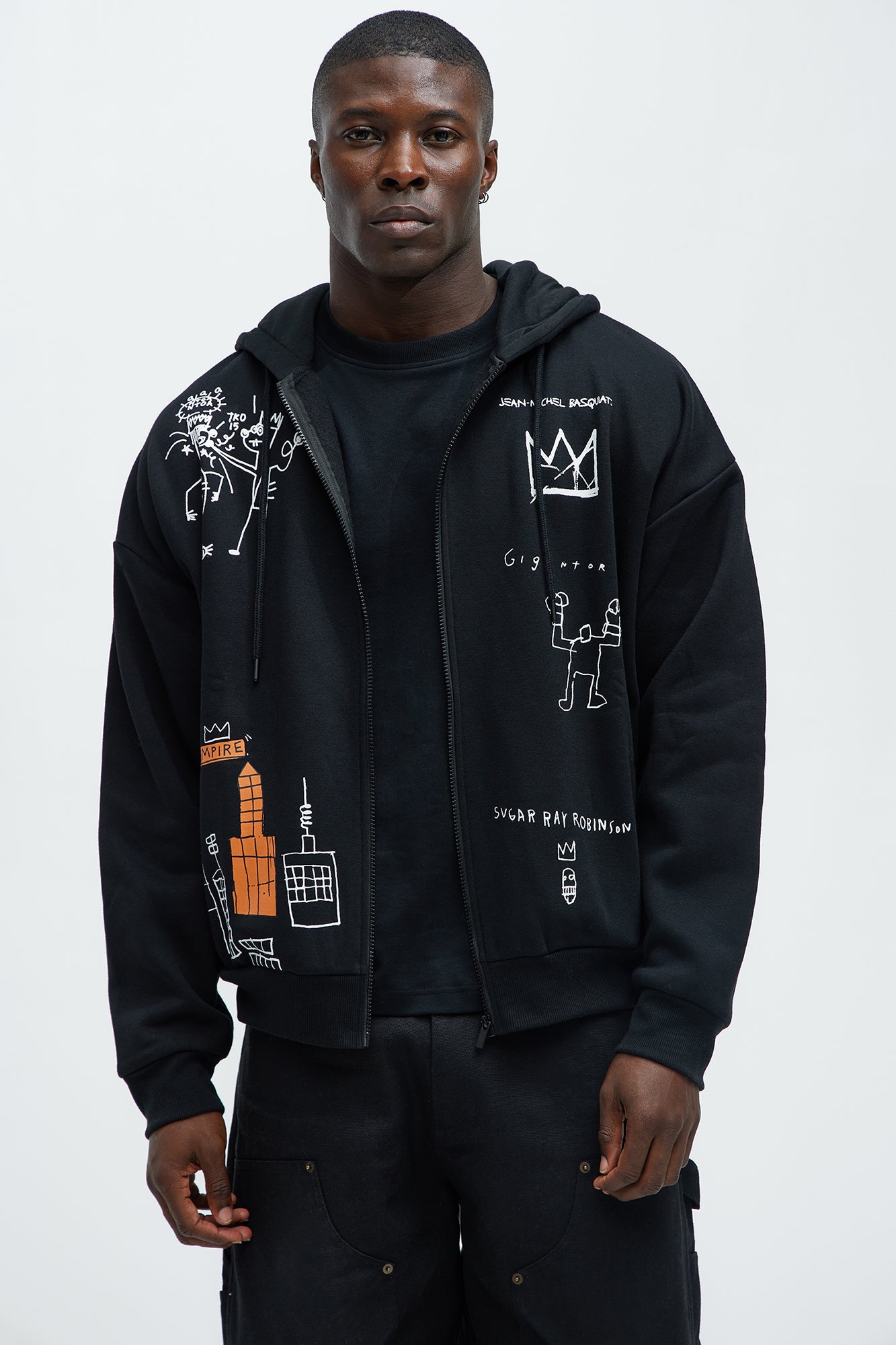 Basquait Zip Up Hoodie