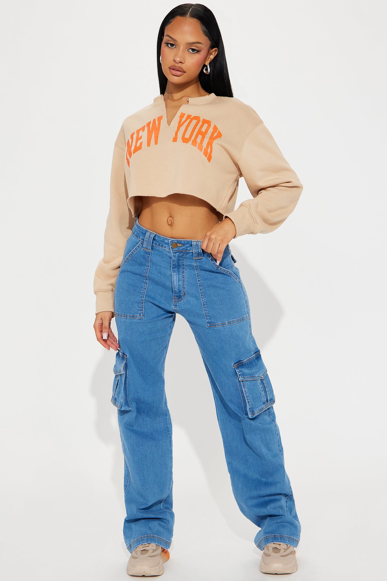 Can't Knock Me Down Stretch Cargo Jeans