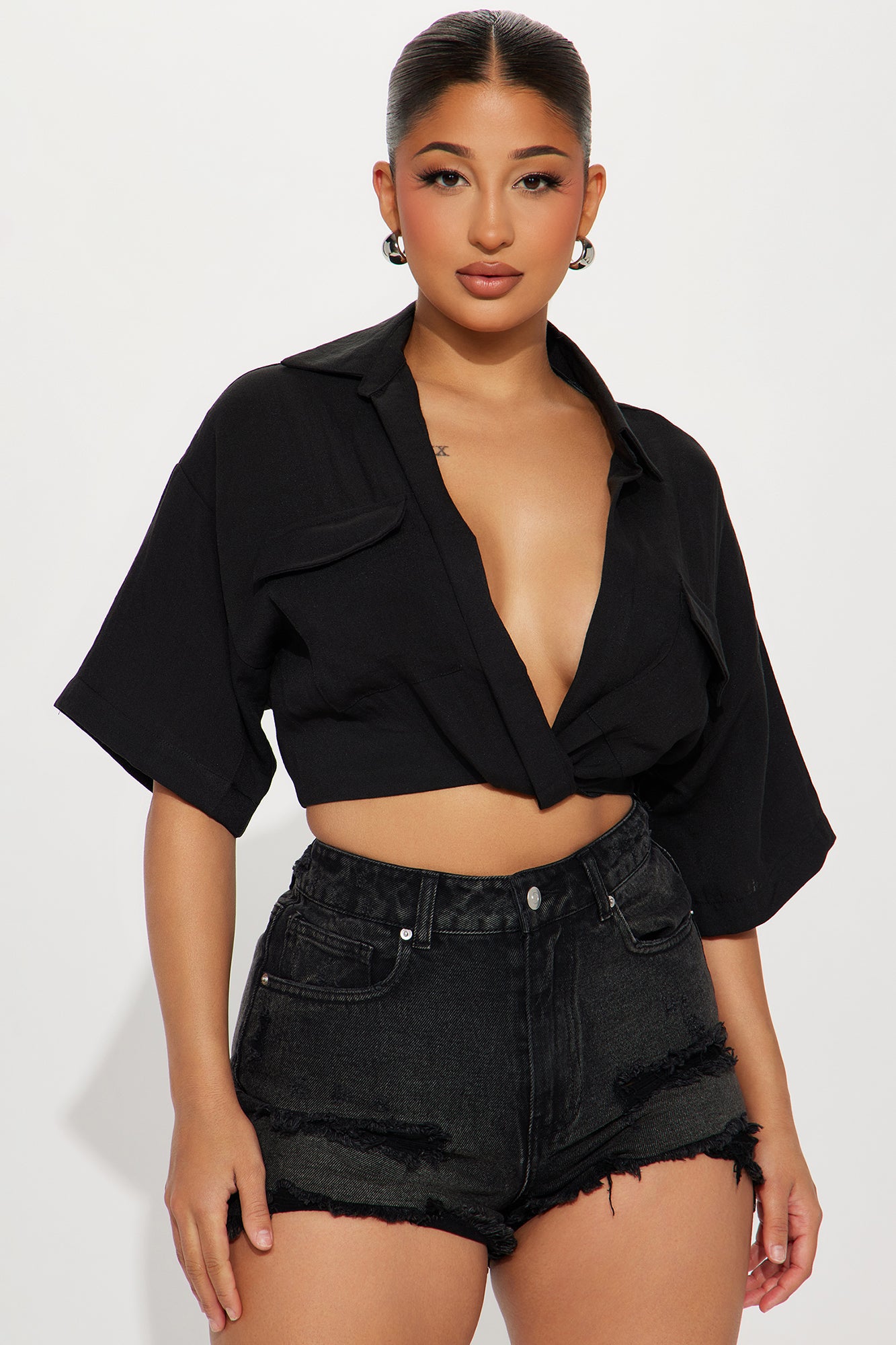 In The Right Zone Linen Top