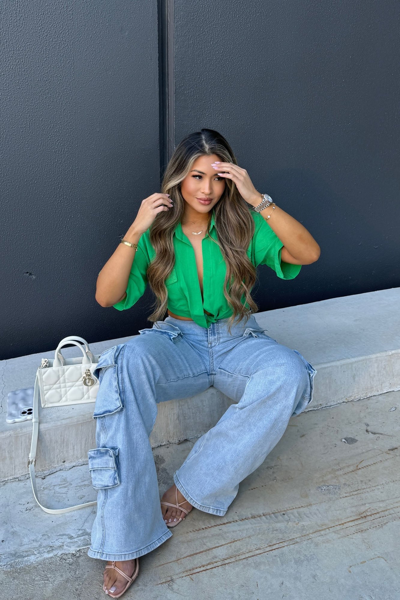 In The Right Zone Linen Top