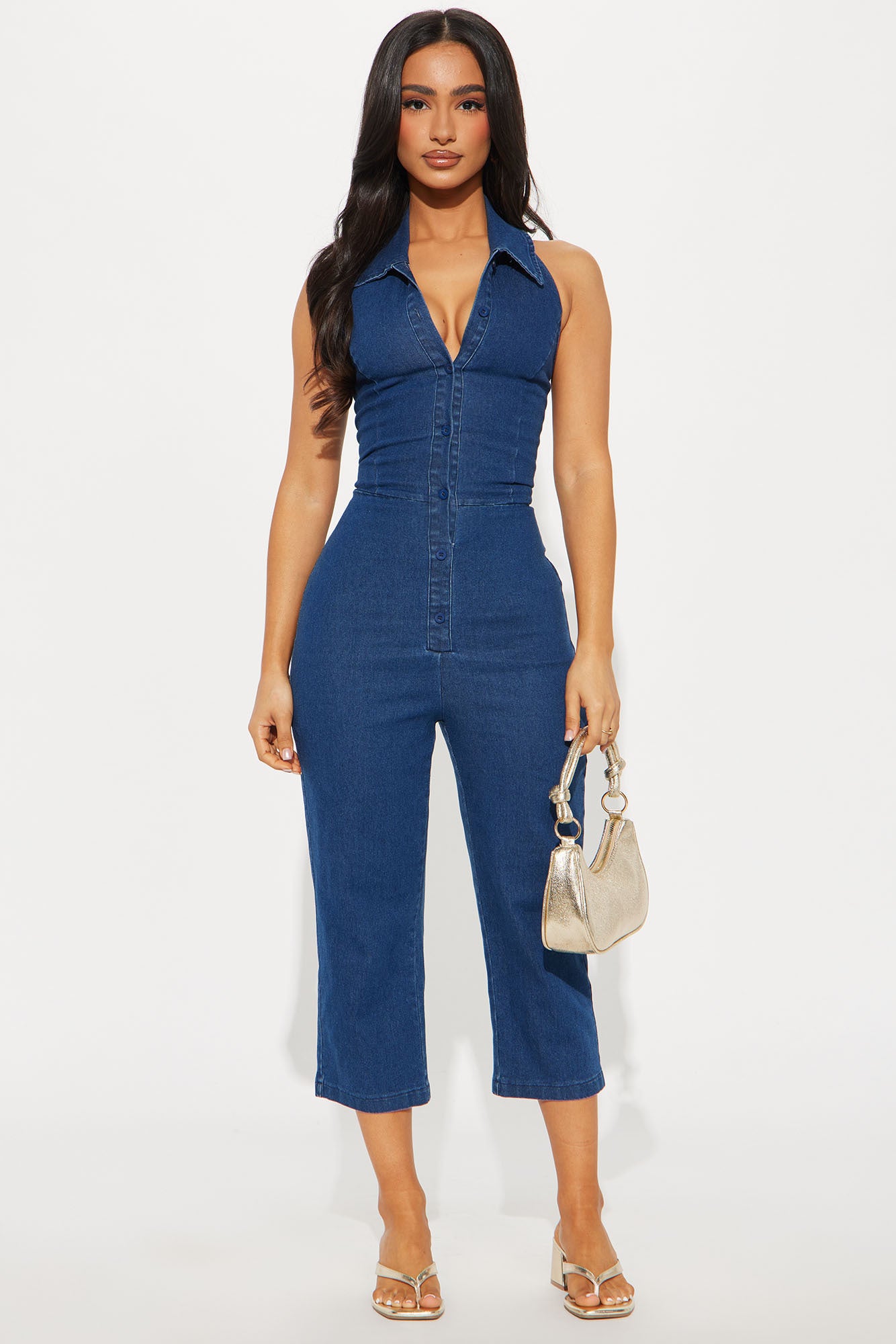 Grand Central Denim Capri Jumpsuit