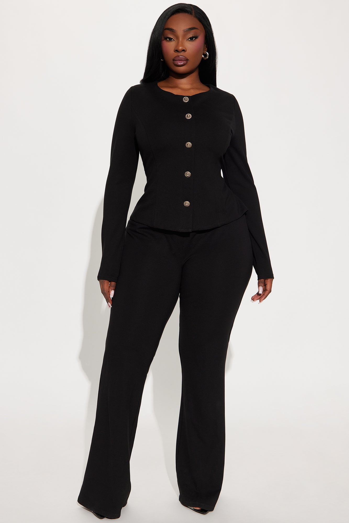 The Mia Button Up Ponte Jumpsuit