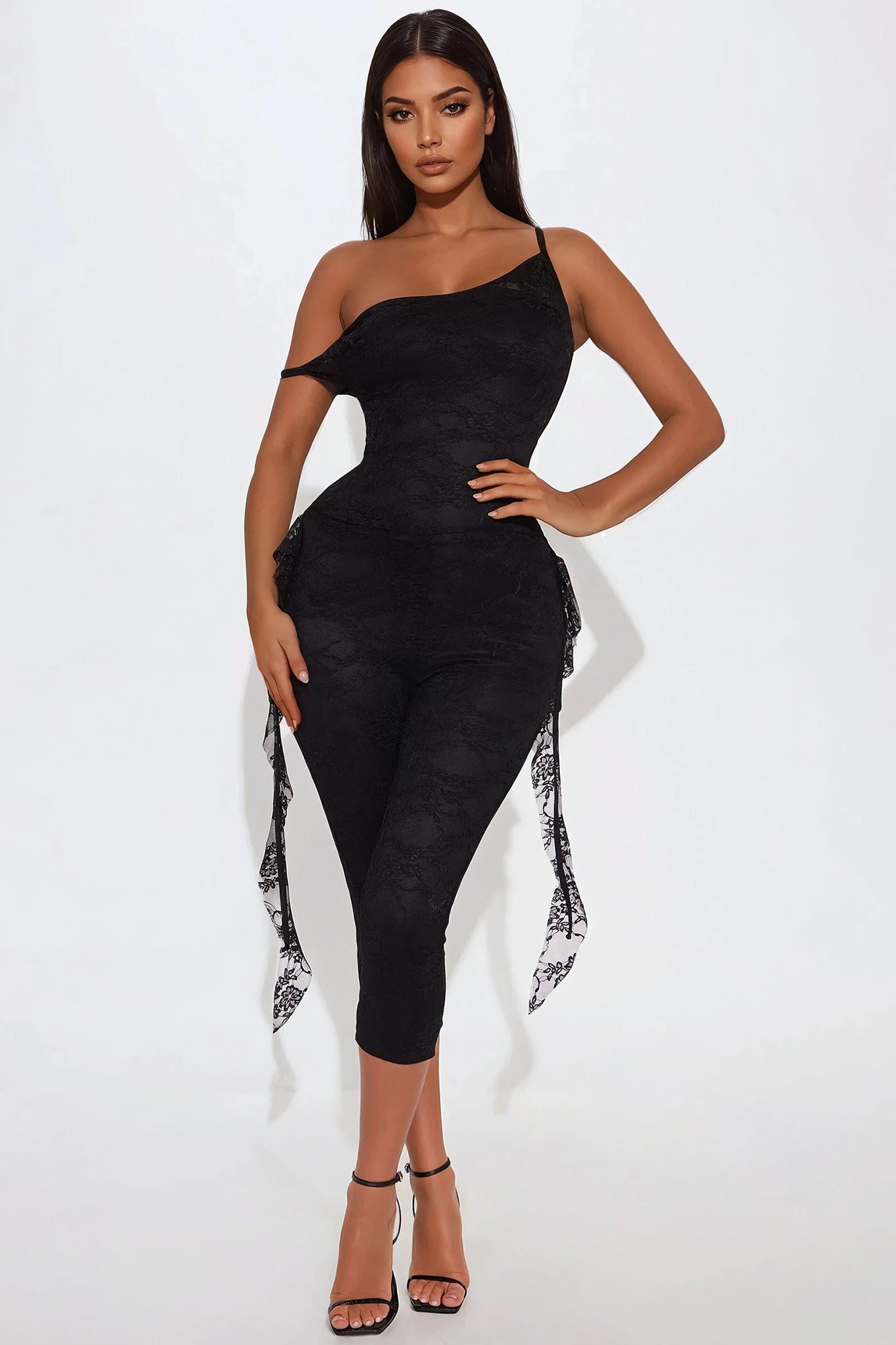 Peyton Lace Capri Jumpsuit