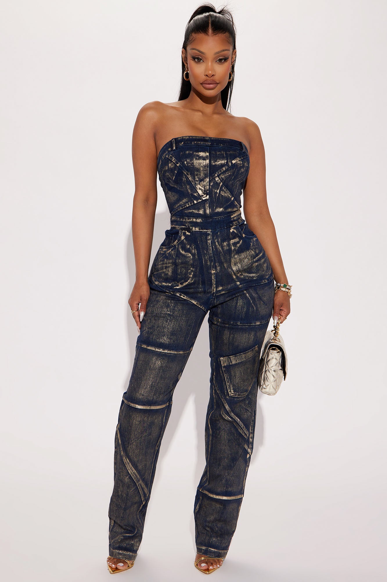 Pushing Through Denim Jumpsuit