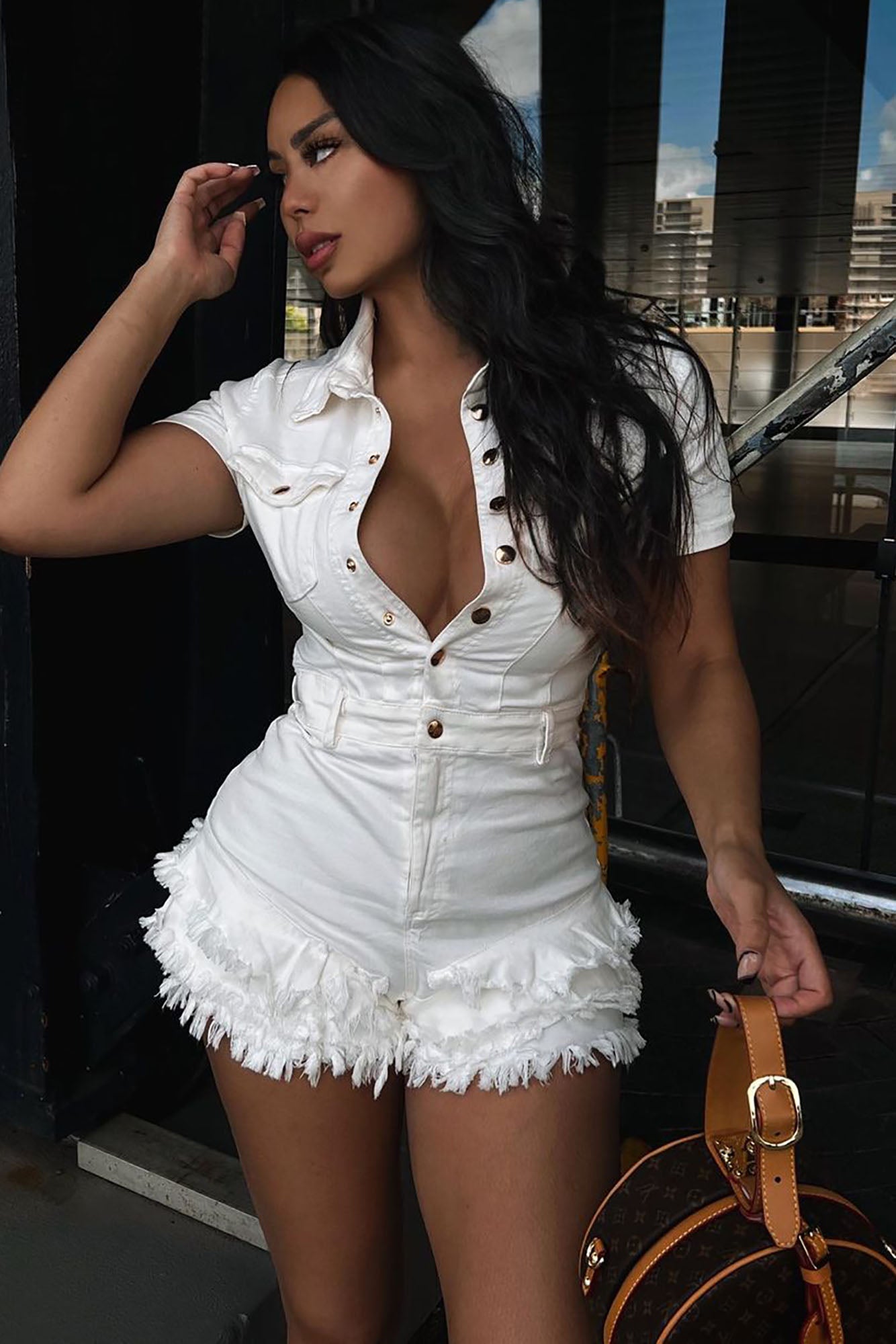 Sweet Bliss Denim Romper