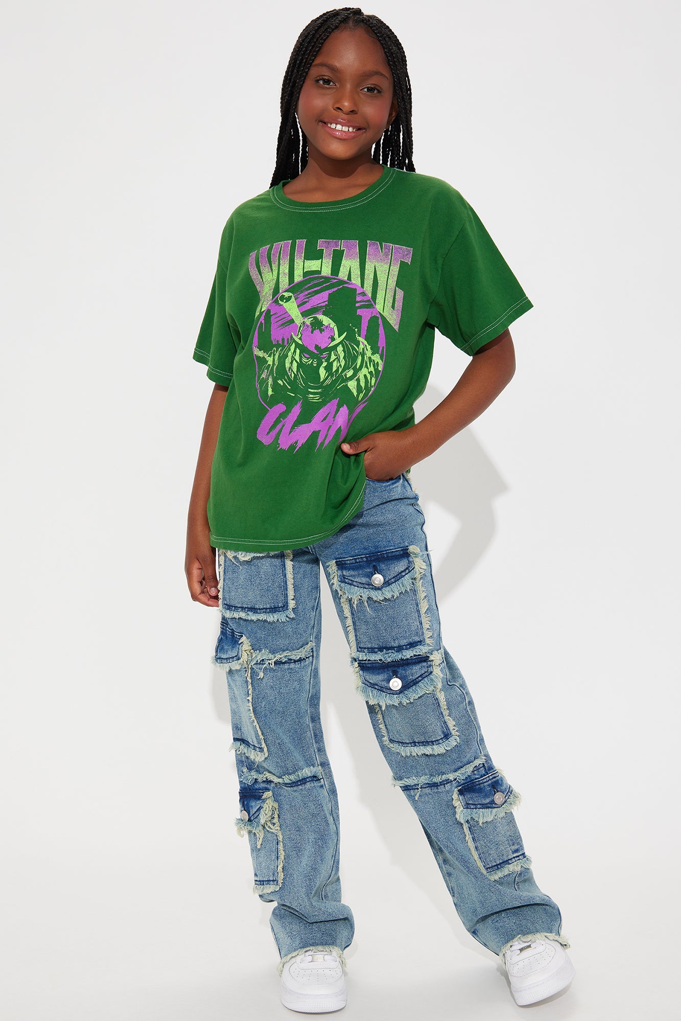 Mini Maribelle Fray Cargo Jeans