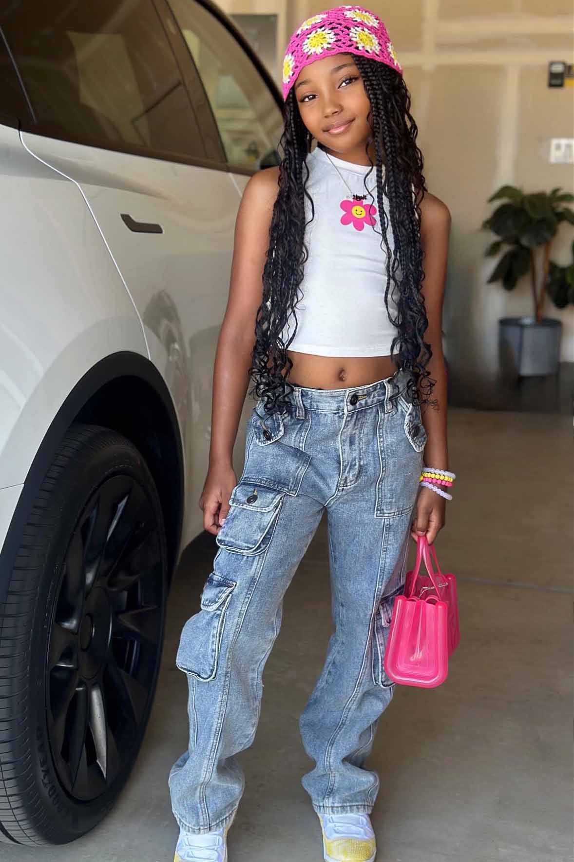 Mini Wide Leg Cargo Jeans