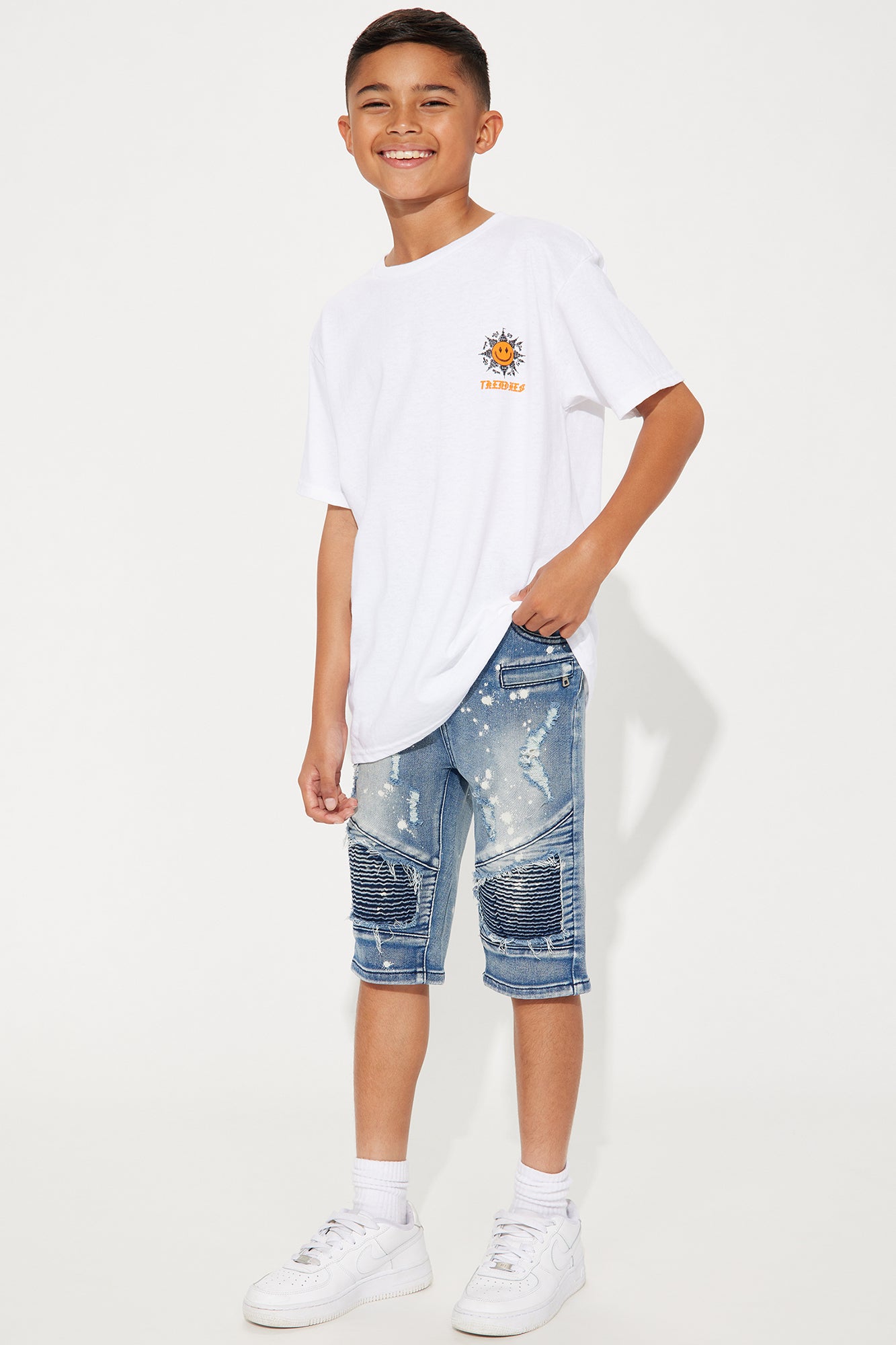 Mini Fray Away Moto Denim Short