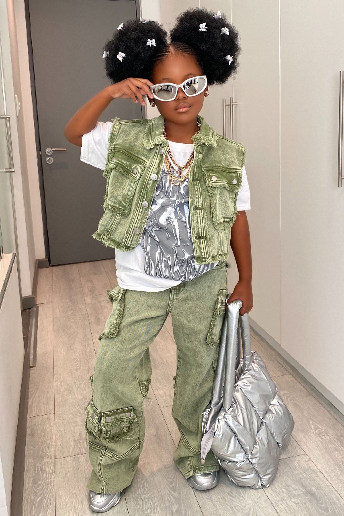 Mini Cropped Gillie Cargo Vest
