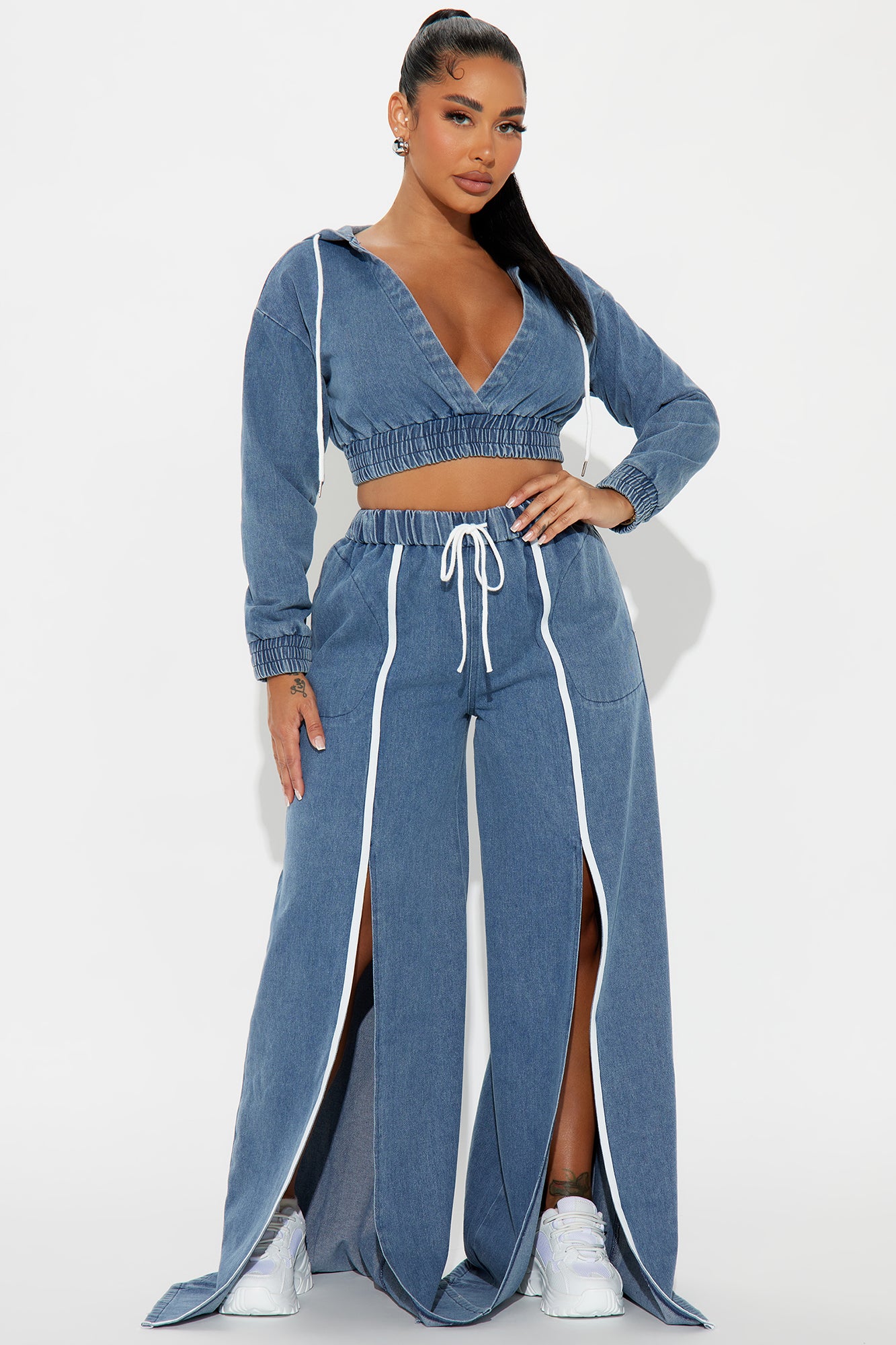 Keep Up With Me Denim Pant Set