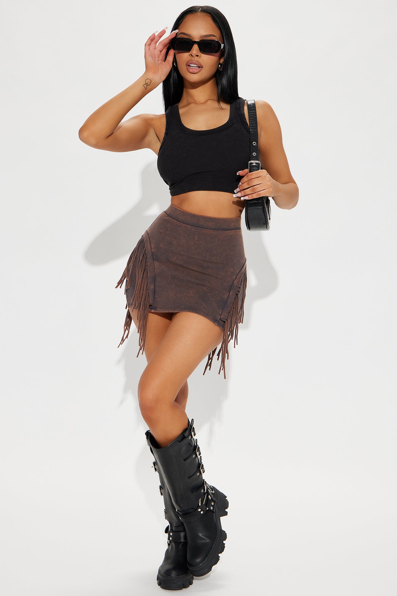Sienna Fringe Mini Skirt