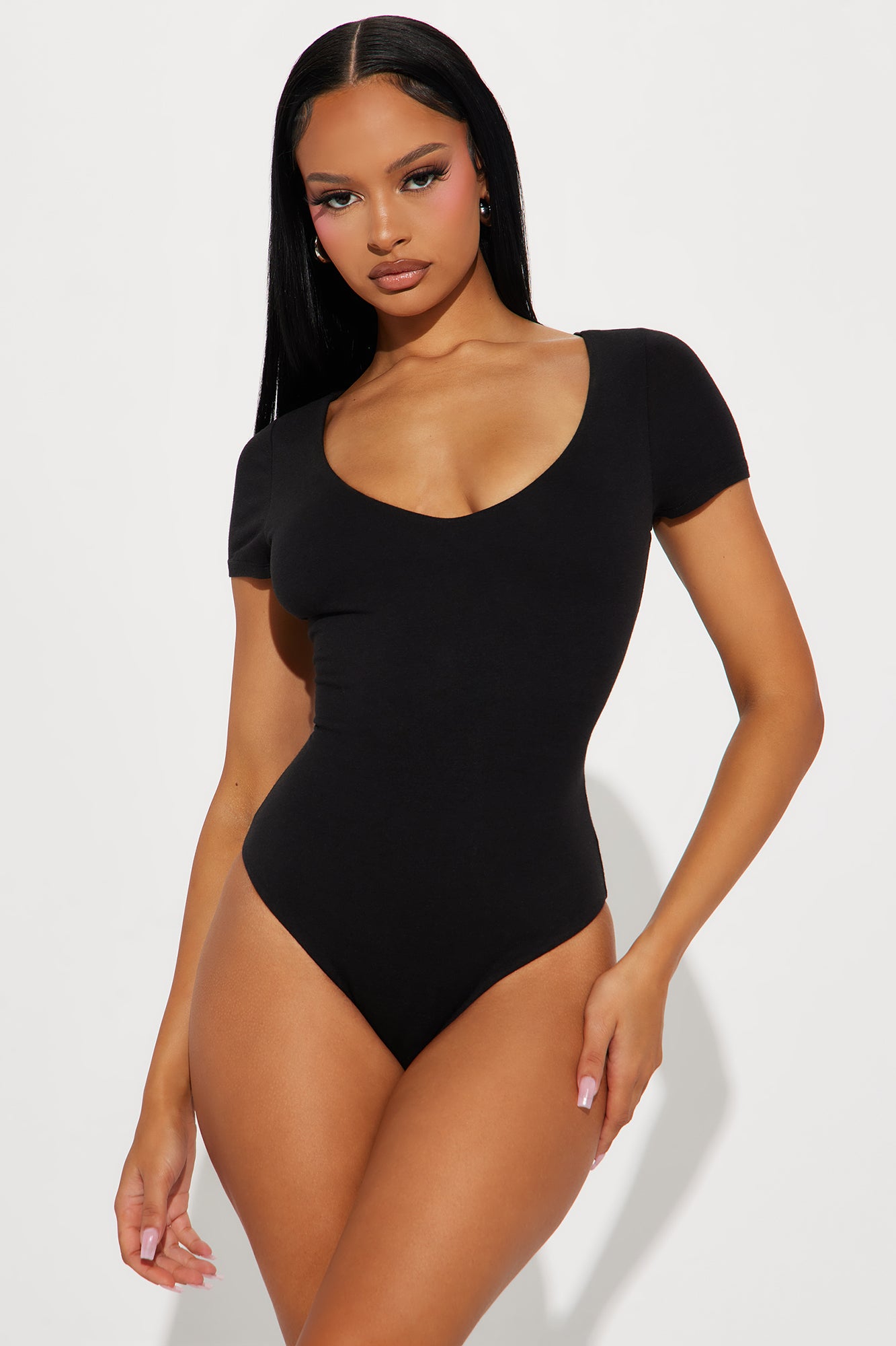 Vanessa V-Neck Double Layered Bodysuit