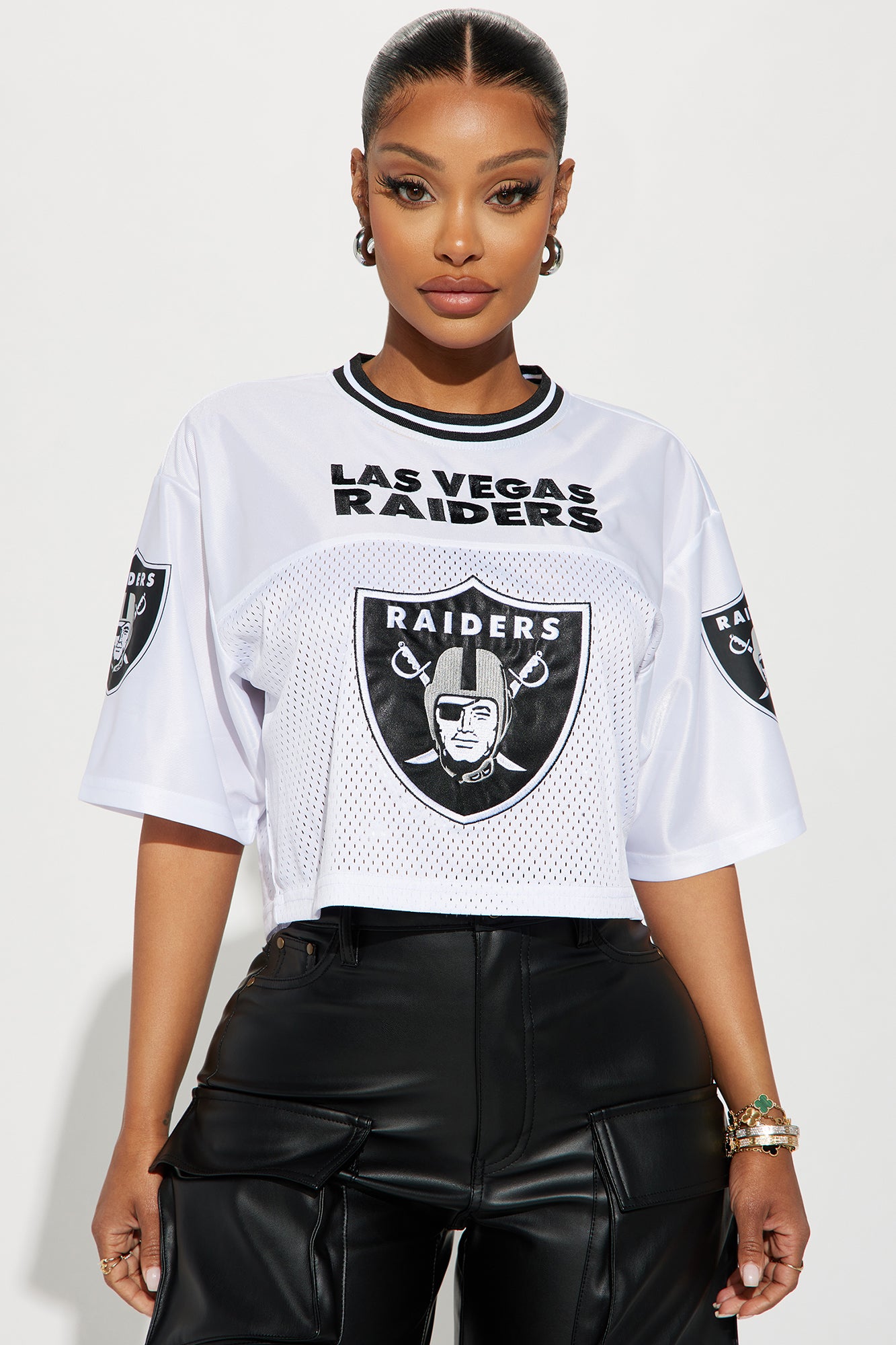 Raiders Fight Song Cropped Mesh Top