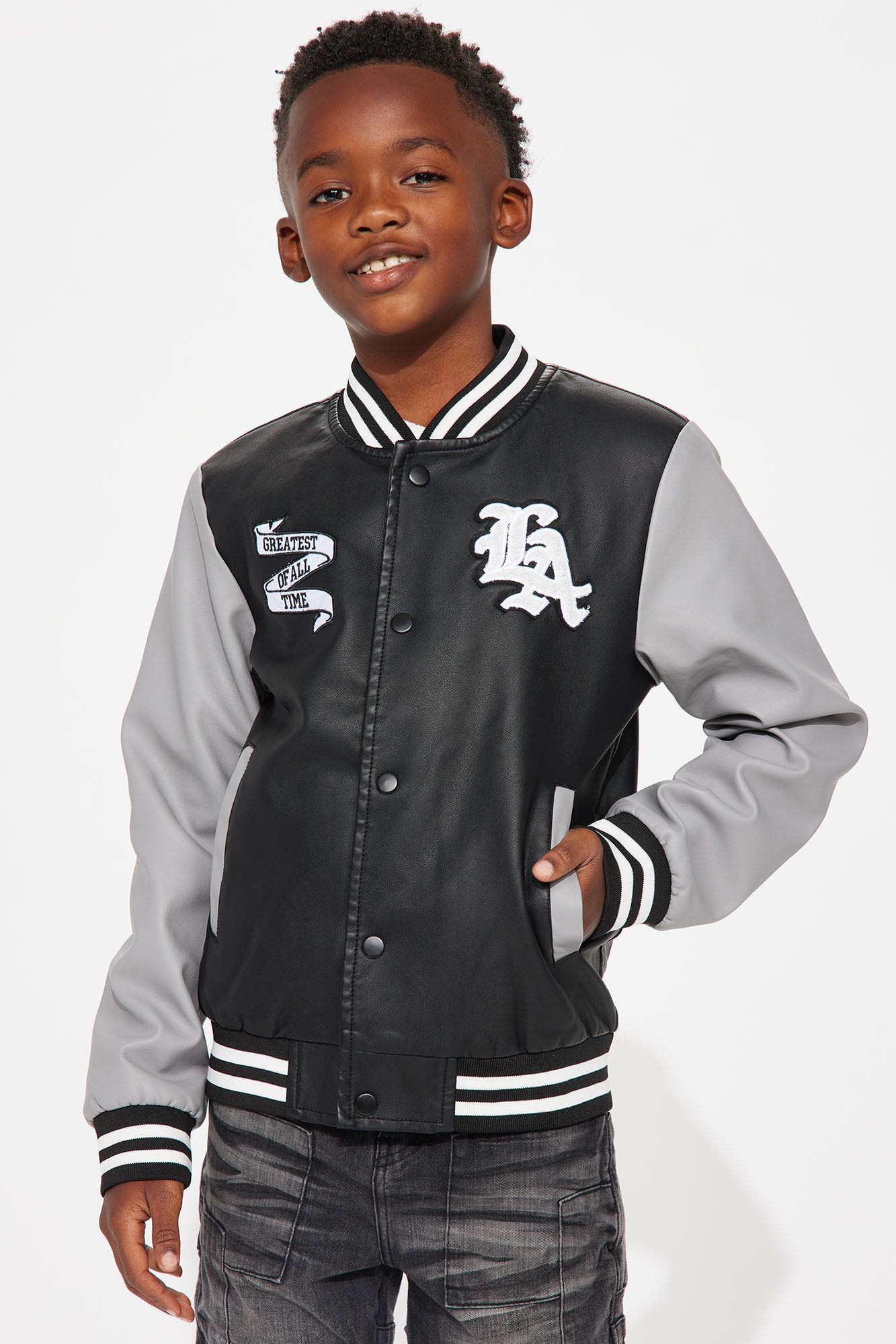 Mini Greatest Of All Time In LA Varsity Jacket