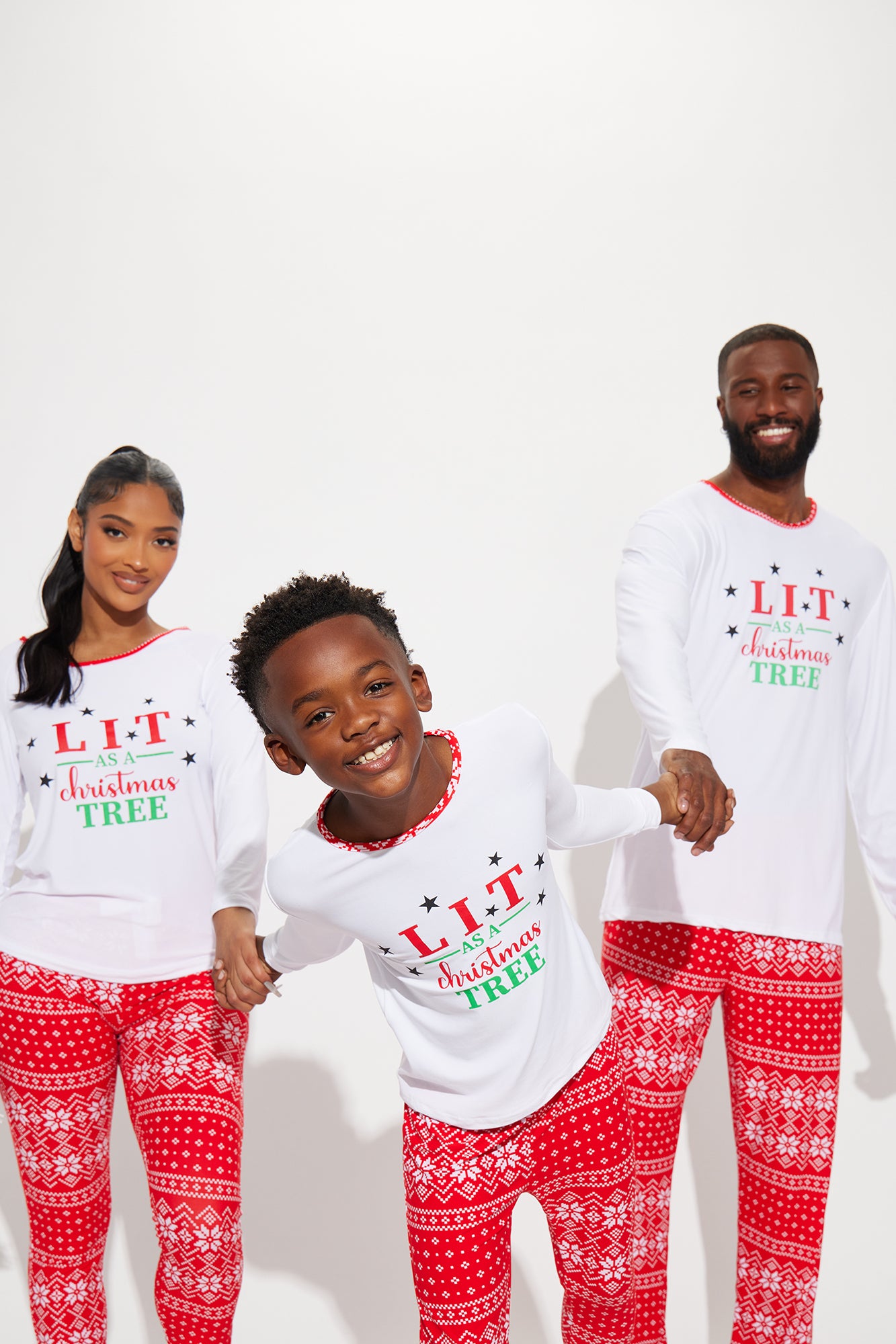 Mini Lit Like A Christmas Tree Matching Family Jogger Set