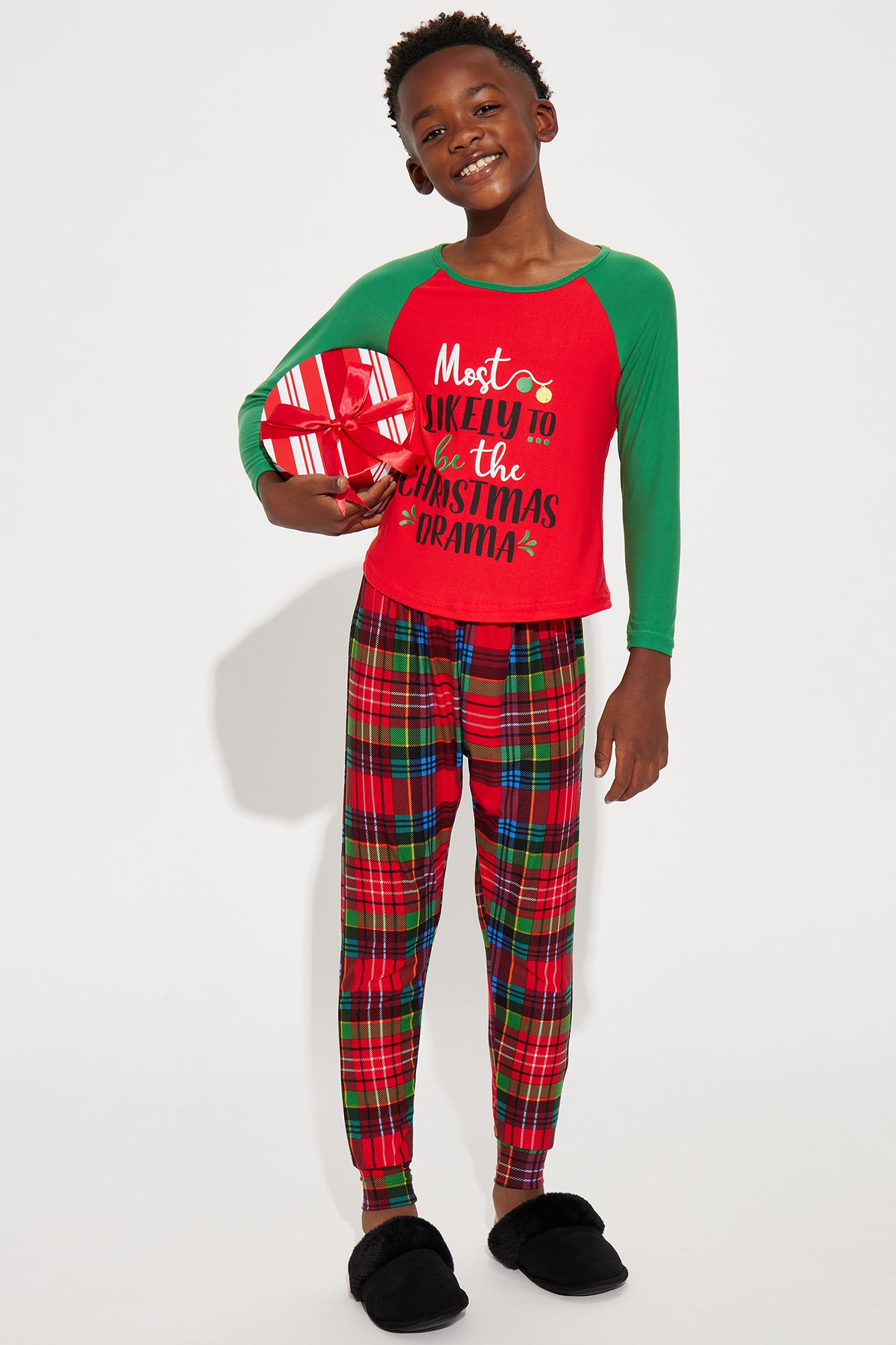 Mini Bringing The Christmas Drama Matching Family Pant Set