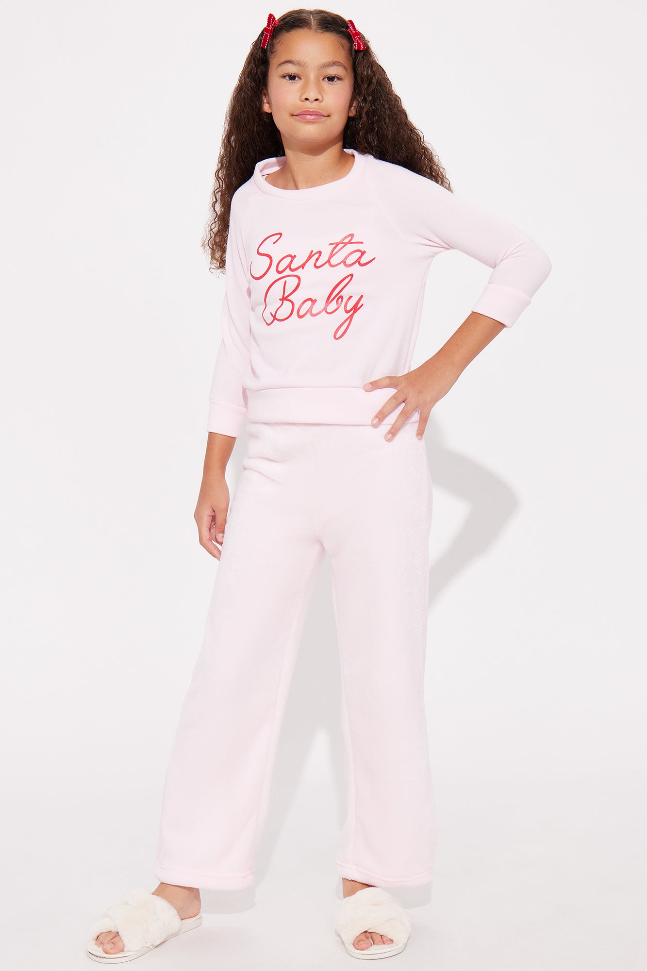 Mini Santa Baby Plush Pant Set