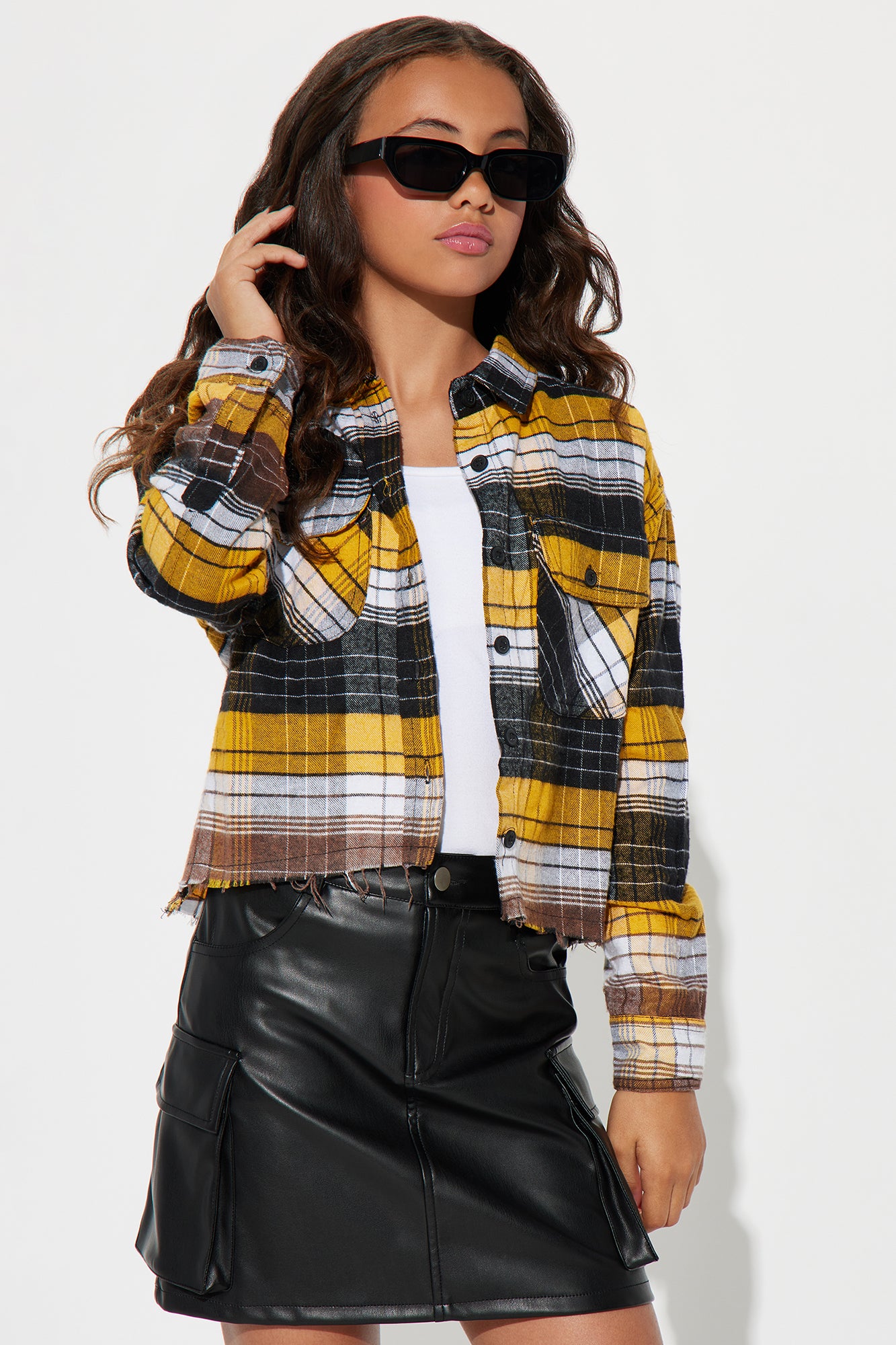 Mini Blake Fringe Hem Flannel Shirt