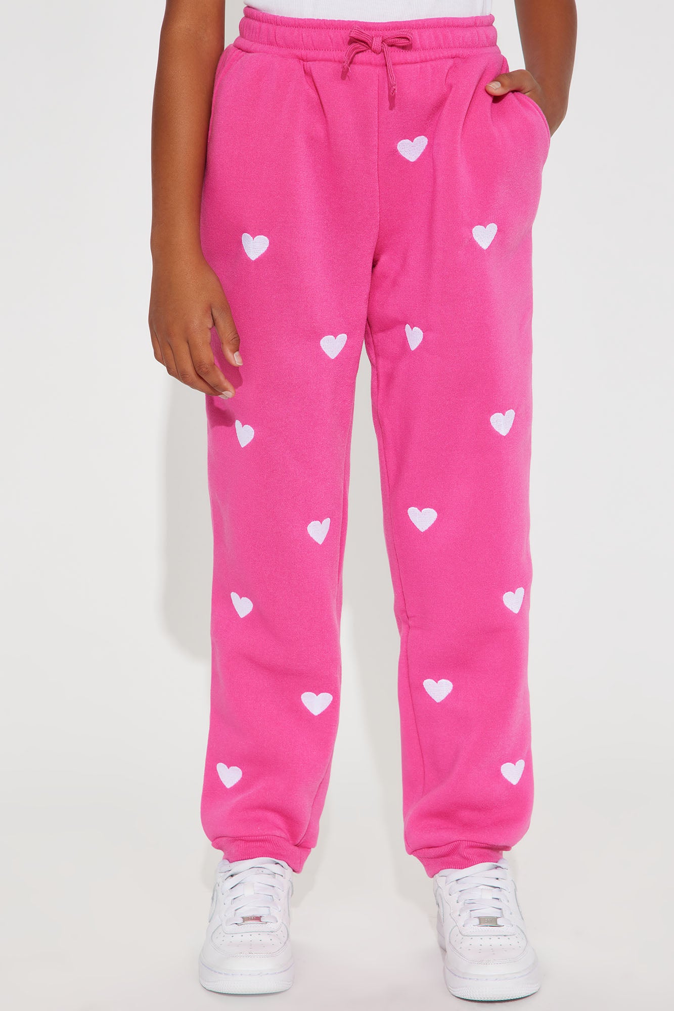 Mini Heart Print Fleece Joggers