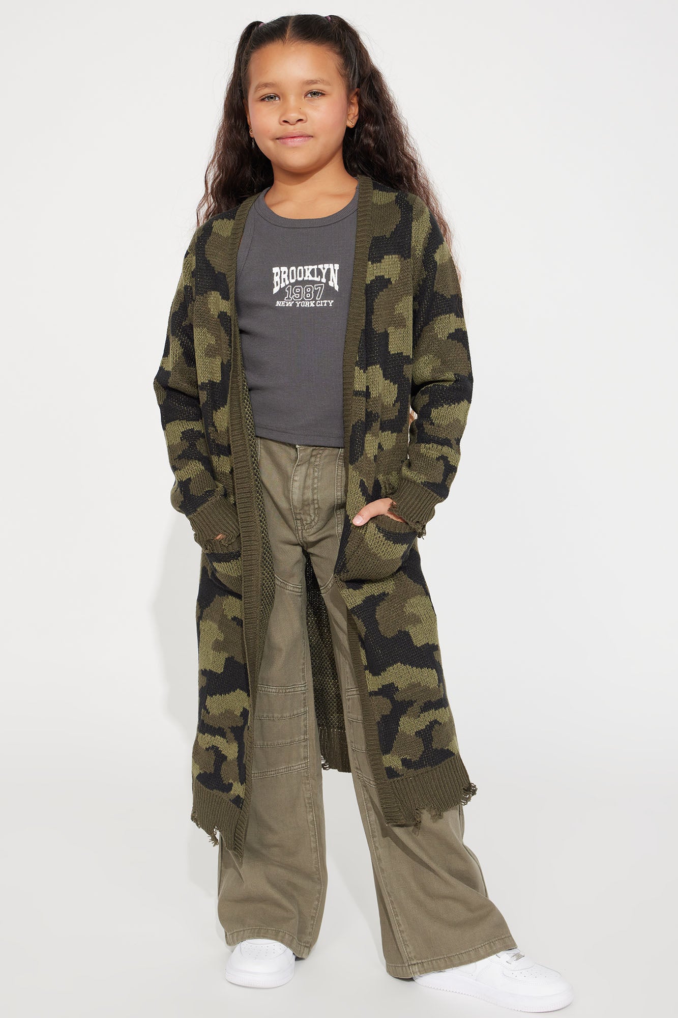 Mini Blending In Camo Cardigan
