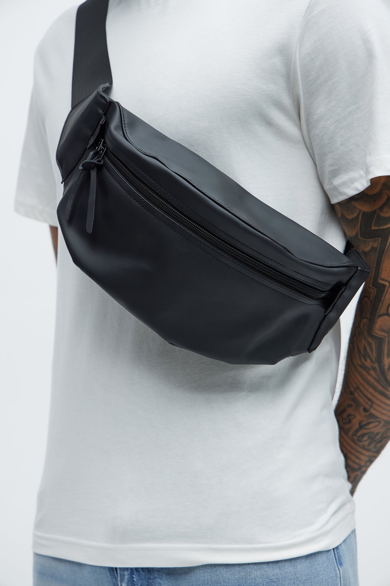 Rubberized Texture Cross Body Bag