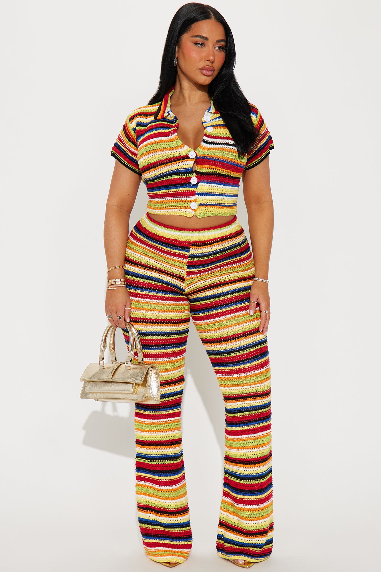 Colorful World Crochet Pant Set