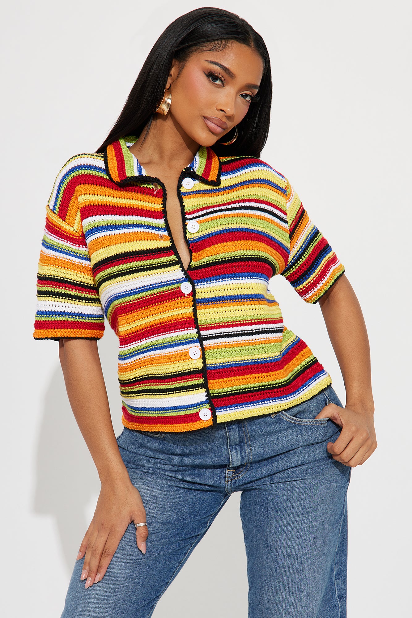 Vivid Dreams Short Sleeve Crochet Cardigan