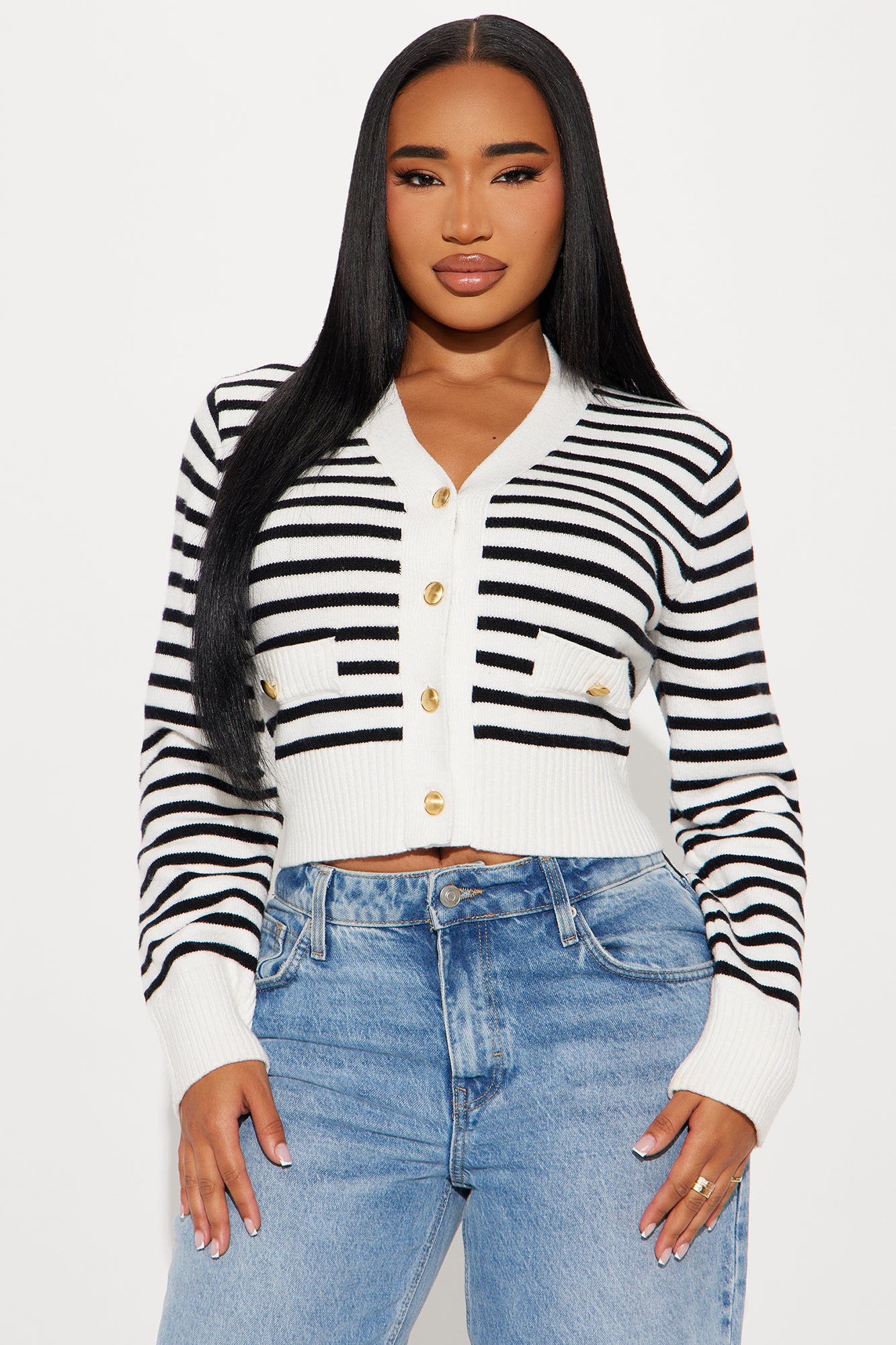 Country Club Striped Cardigan